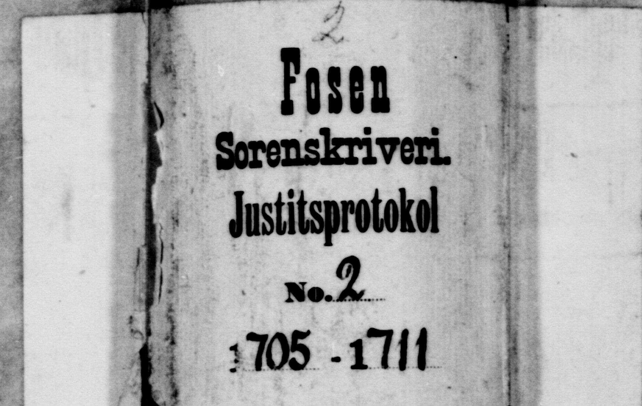 Fosen sorenskriveri, SAT/A-1107/1/1/1A/L0002: Tingbok 2, 1705-1711