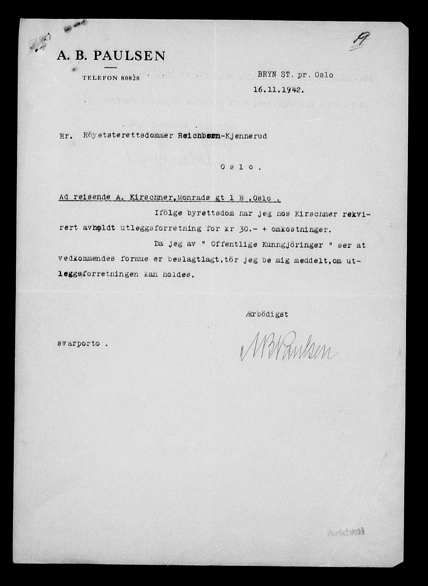 Justisdepartementet, Tilbakeføringskontoret for inndratte formuer, AV/RA-S-1564/H/Hc/Hcc/L0951: --, 1945-1947, s. 476