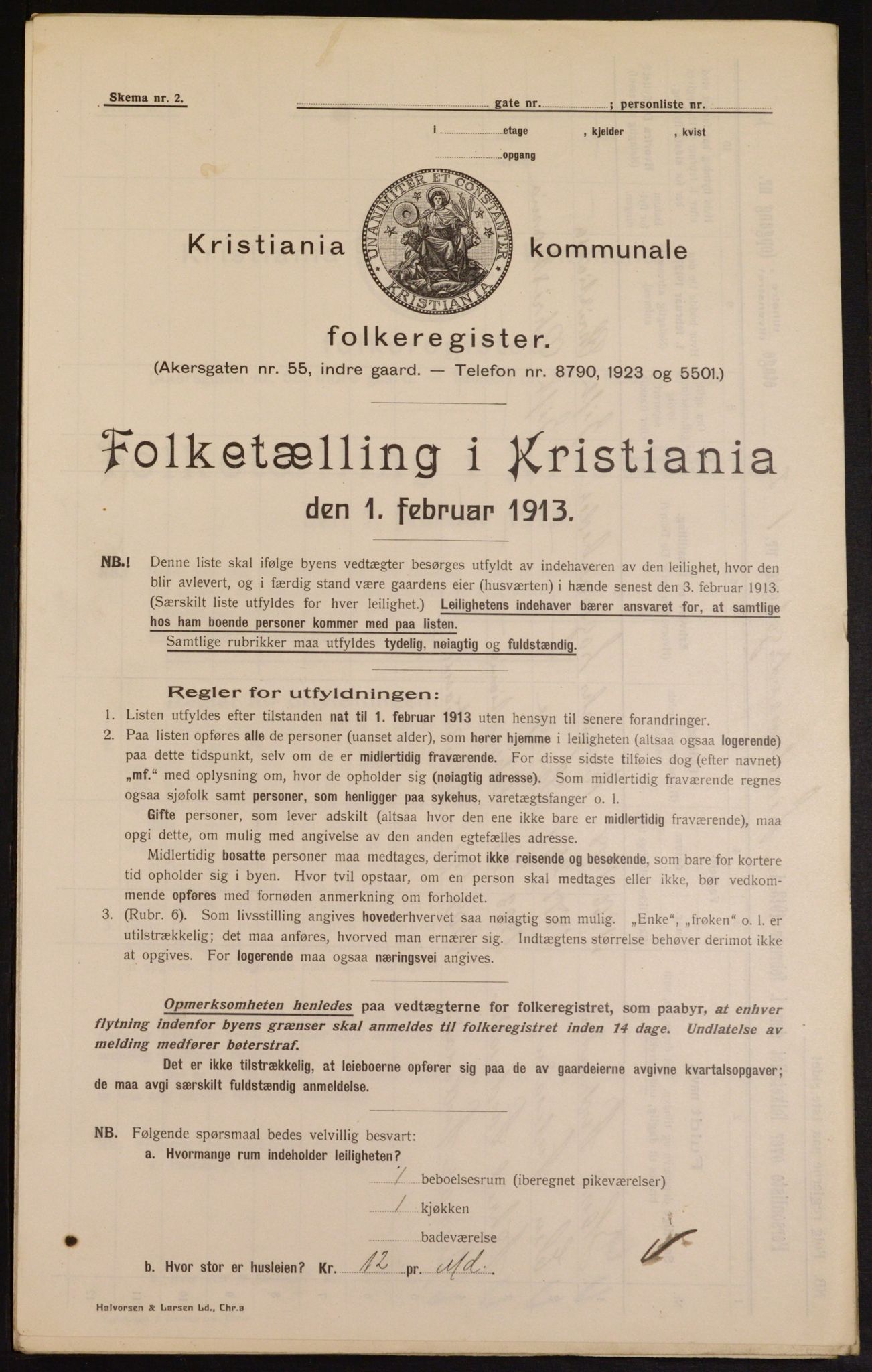 OBA, Kommunal folketelling 1.2.1913 for Kristiania, 1913, s. 57393