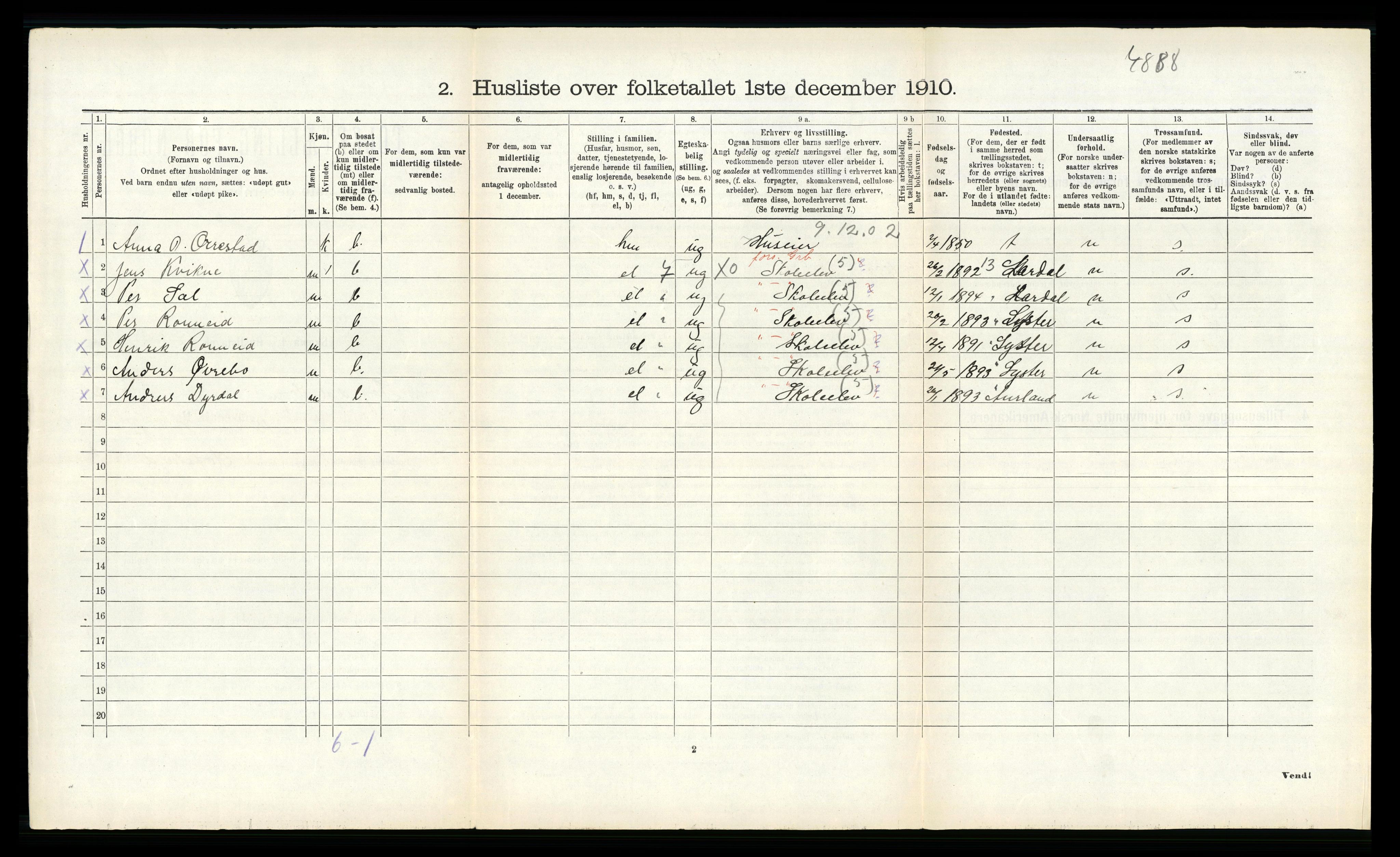 RA, Folketelling 1910 for 1420 Sogndal herred, 1910, s. 271