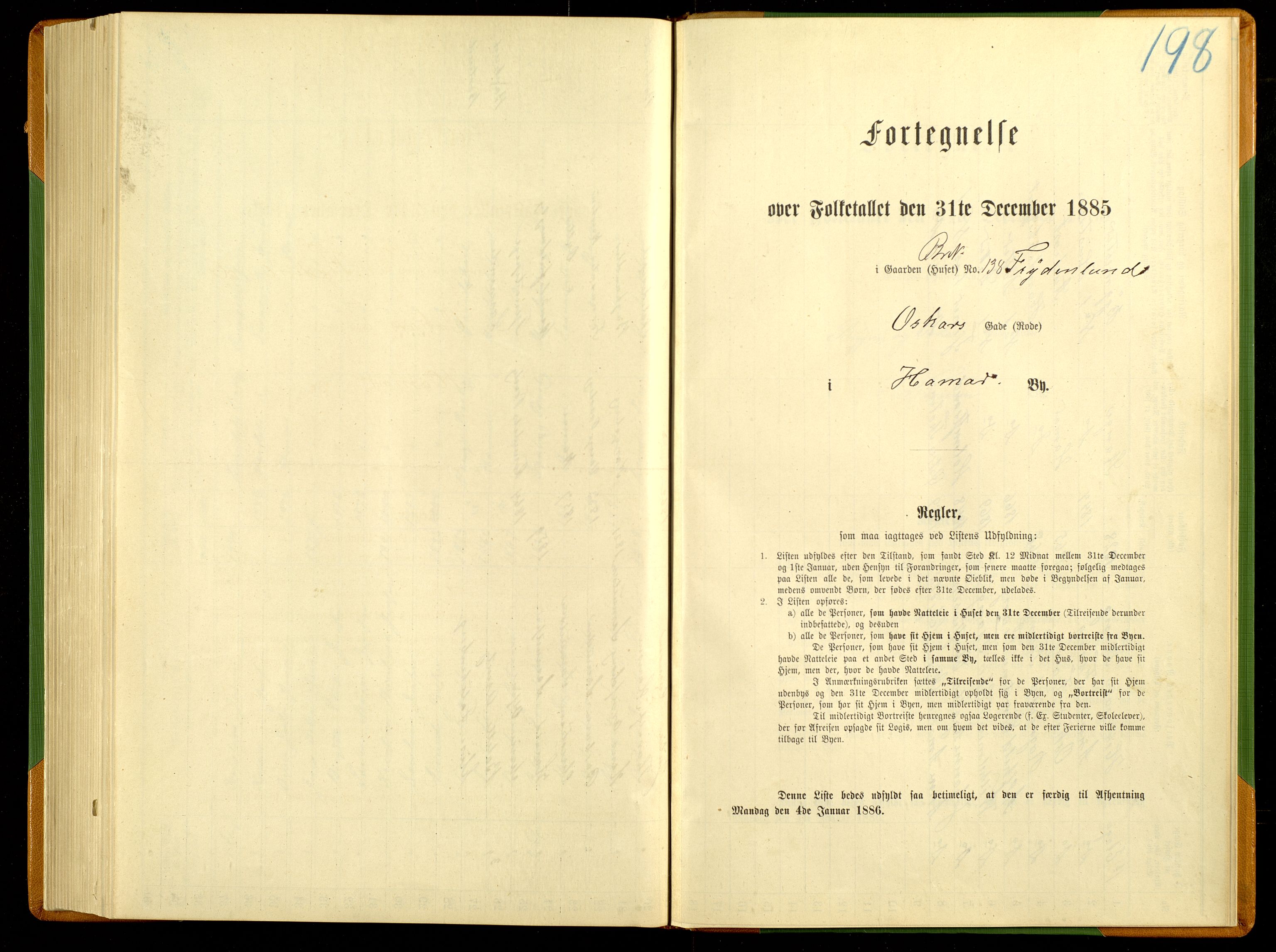 SAH, Folketelling 1885 for 0401 Hamar kjøpstad, 1885, s. 409