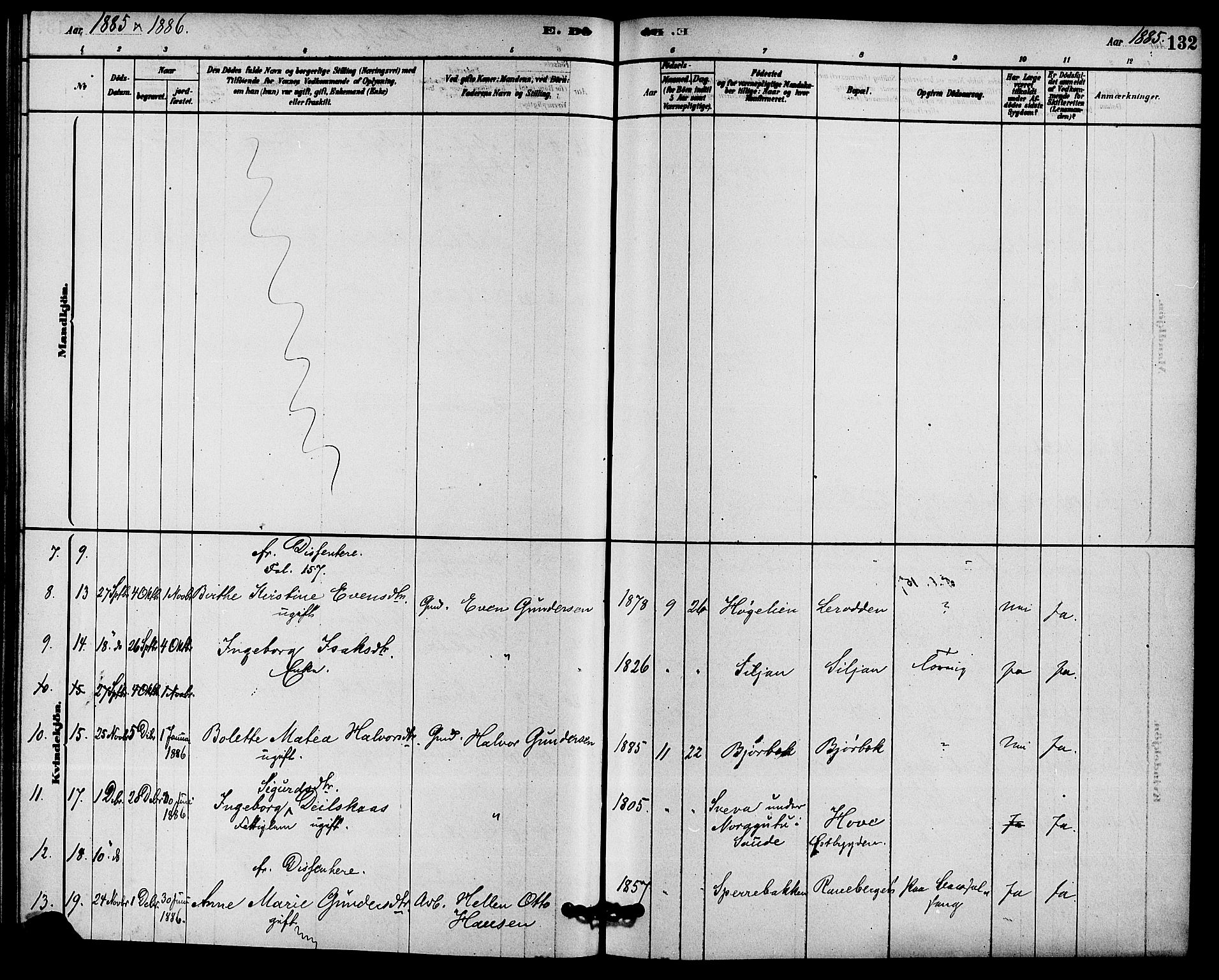 Solum kirkebøker, AV/SAKO-A-306/F/Fb/L0001: Ministerialbok nr. II 1, 1877-1892, s. 132