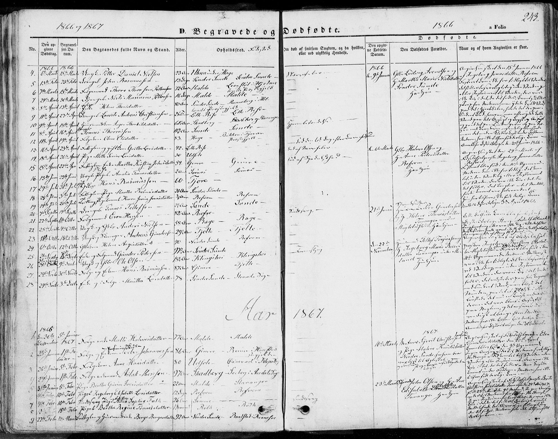 Håland sokneprestkontor, AV/SAST-A-101802/001/30BA/L0008: Ministerialbok nr. A 7.2, 1854-1870, s. 243