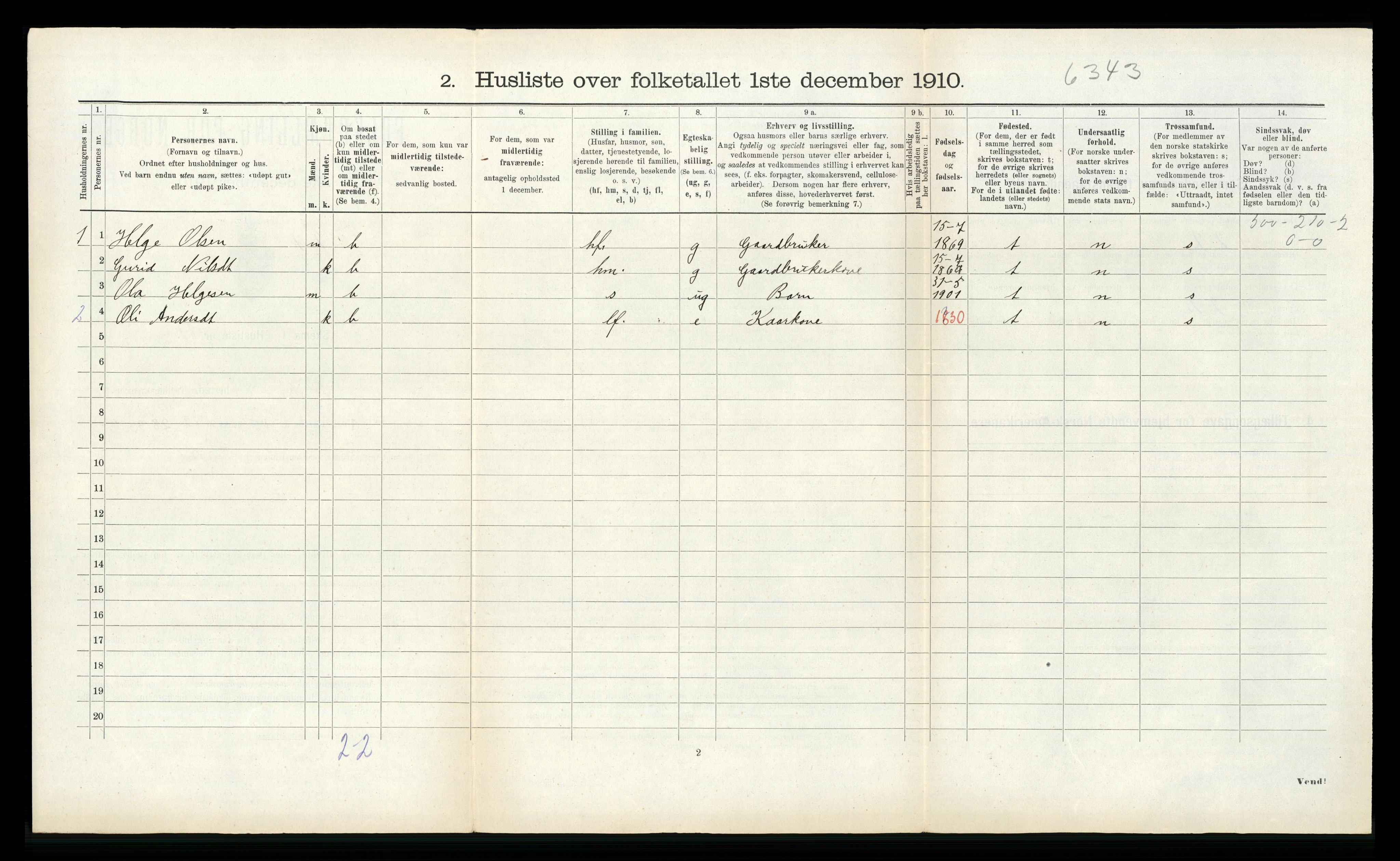 RA, Folketelling 1910 for 1417 Vik herred, 1910, s. 174