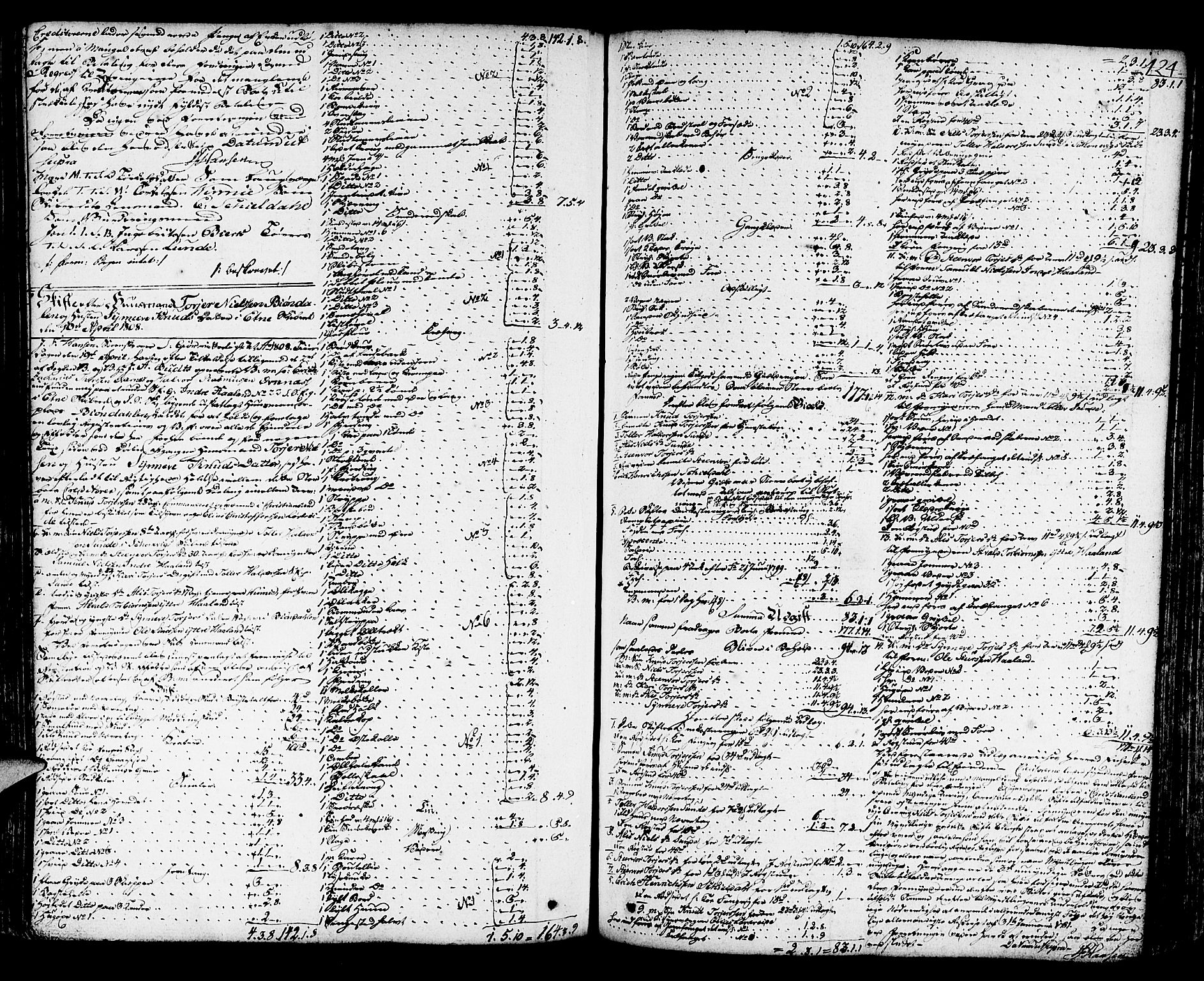 Sunnhordland sorenskrivar, SAB/A-2401/1/H/Ha/Haa/L0012: Skifteprotokollar. Register i protokoll, 1804-1815, s. 423b-424a