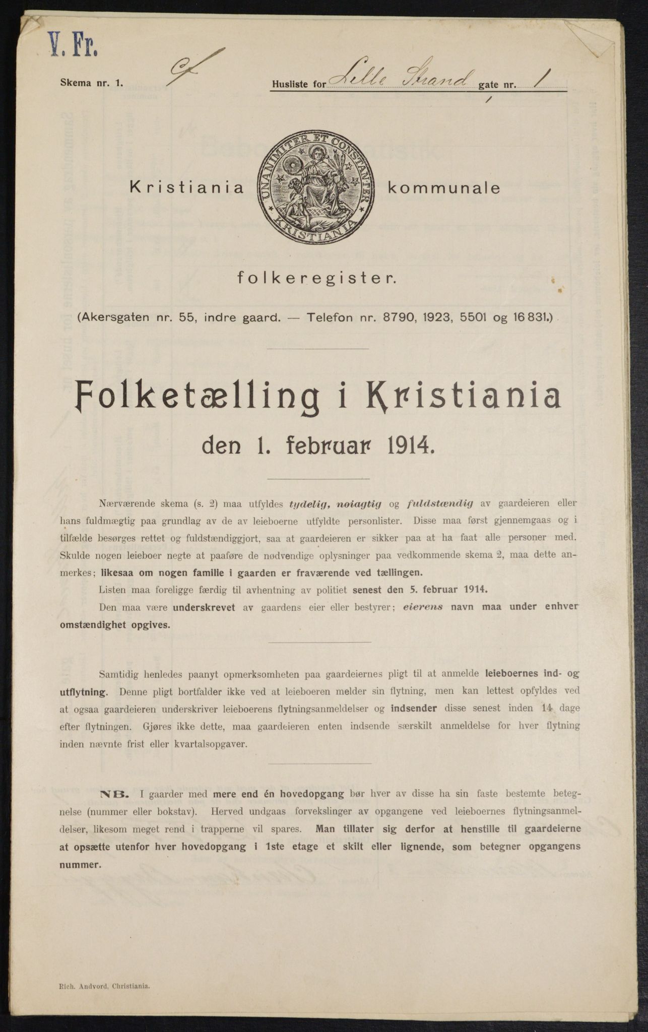 OBA, Kommunal folketelling 1.2.1914 for Kristiania, 1914, s. 57488