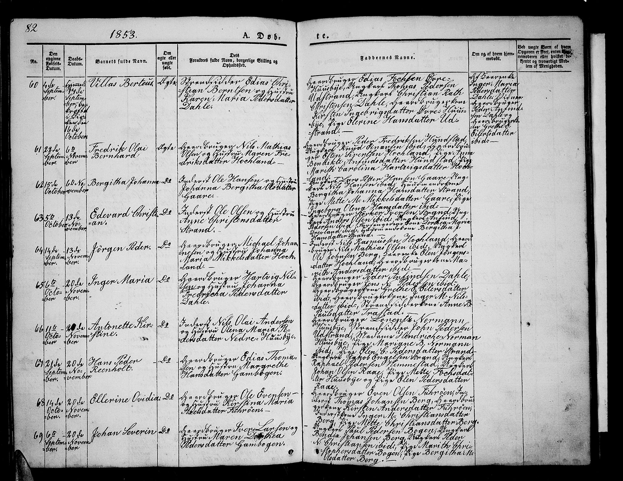 Kvæfjord sokneprestkontor, AV/SATØ-S-1323/G/Ga/Gab/L0002klokker: Klokkerbok nr. 2, 1841-1855, s. 82