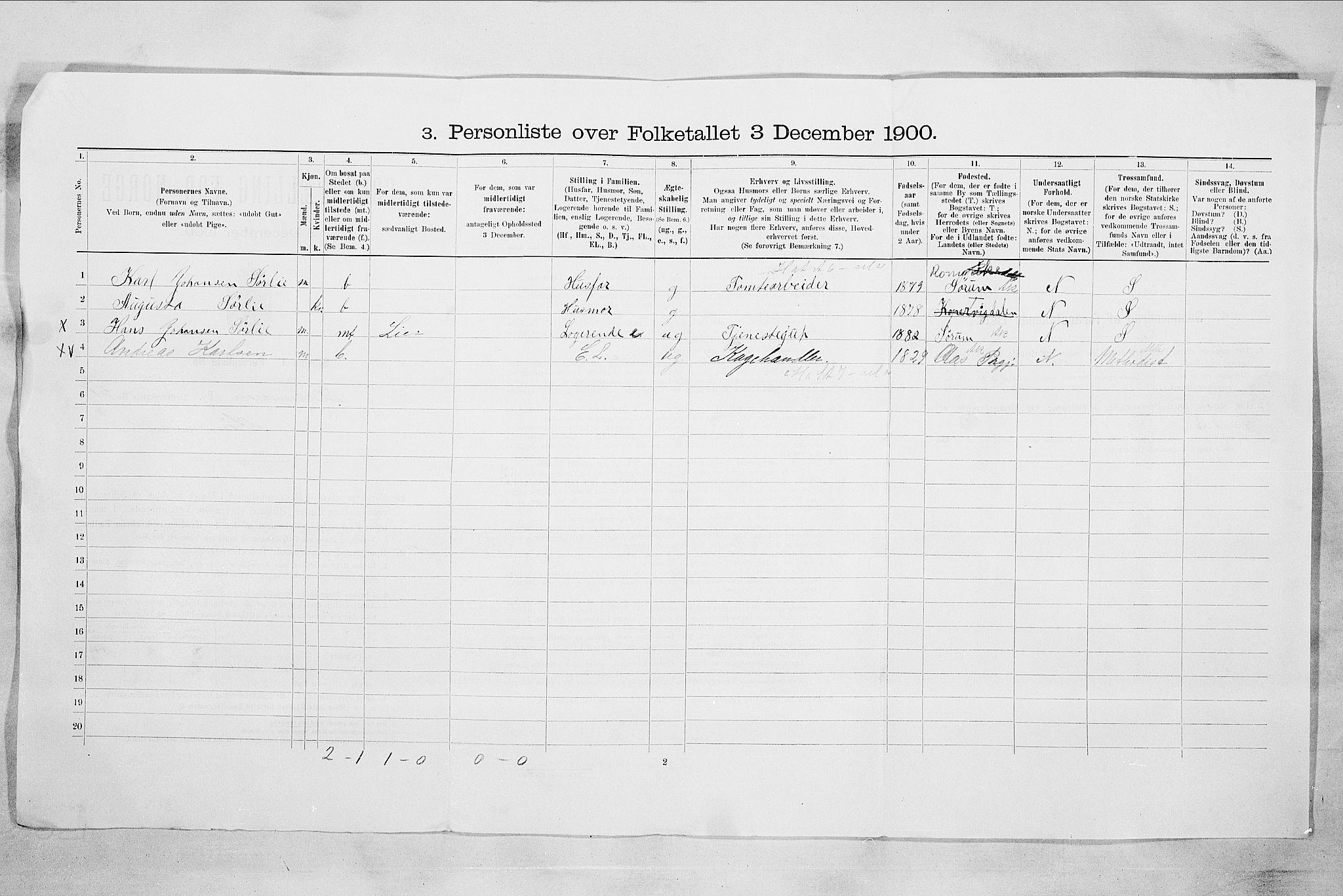 RA, Folketelling 1900 for 0602 Drammen kjøpstad, 1900, s. 8709