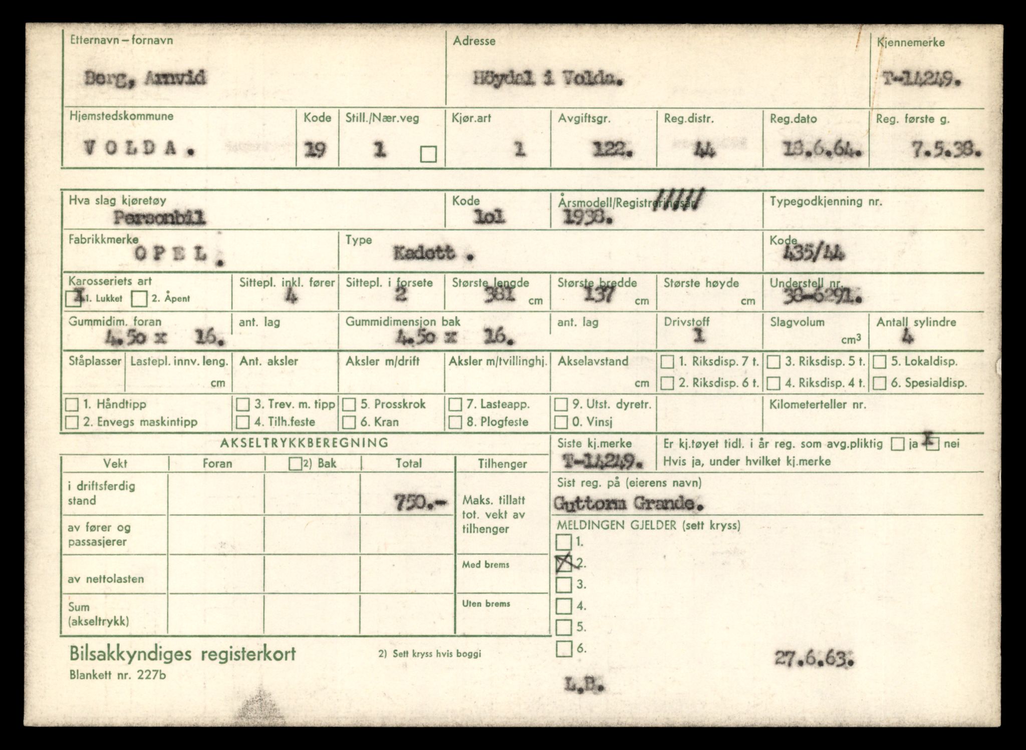 Møre og Romsdal vegkontor - Ålesund trafikkstasjon, AV/SAT-A-4099/F/Fe/L0044: Registreringskort for kjøretøy T 14205 - T 14319, 1927-1998, s. 1304