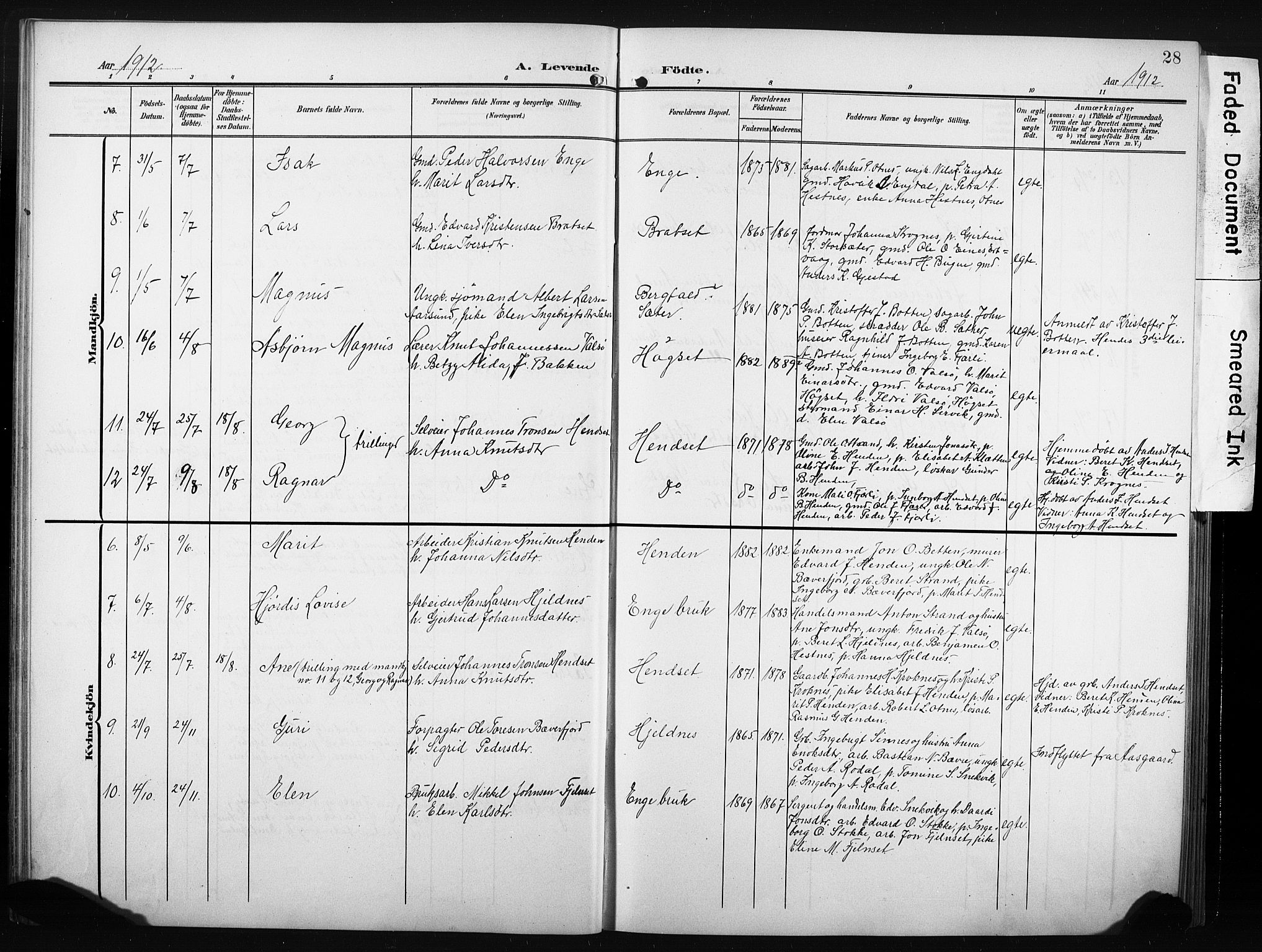 Ministerialprotokoller, klokkerbøker og fødselsregistre - Møre og Romsdal, AV/SAT-A-1454/580/L0927: Klokkerbok nr. 580C02, 1904-1932, s. 28