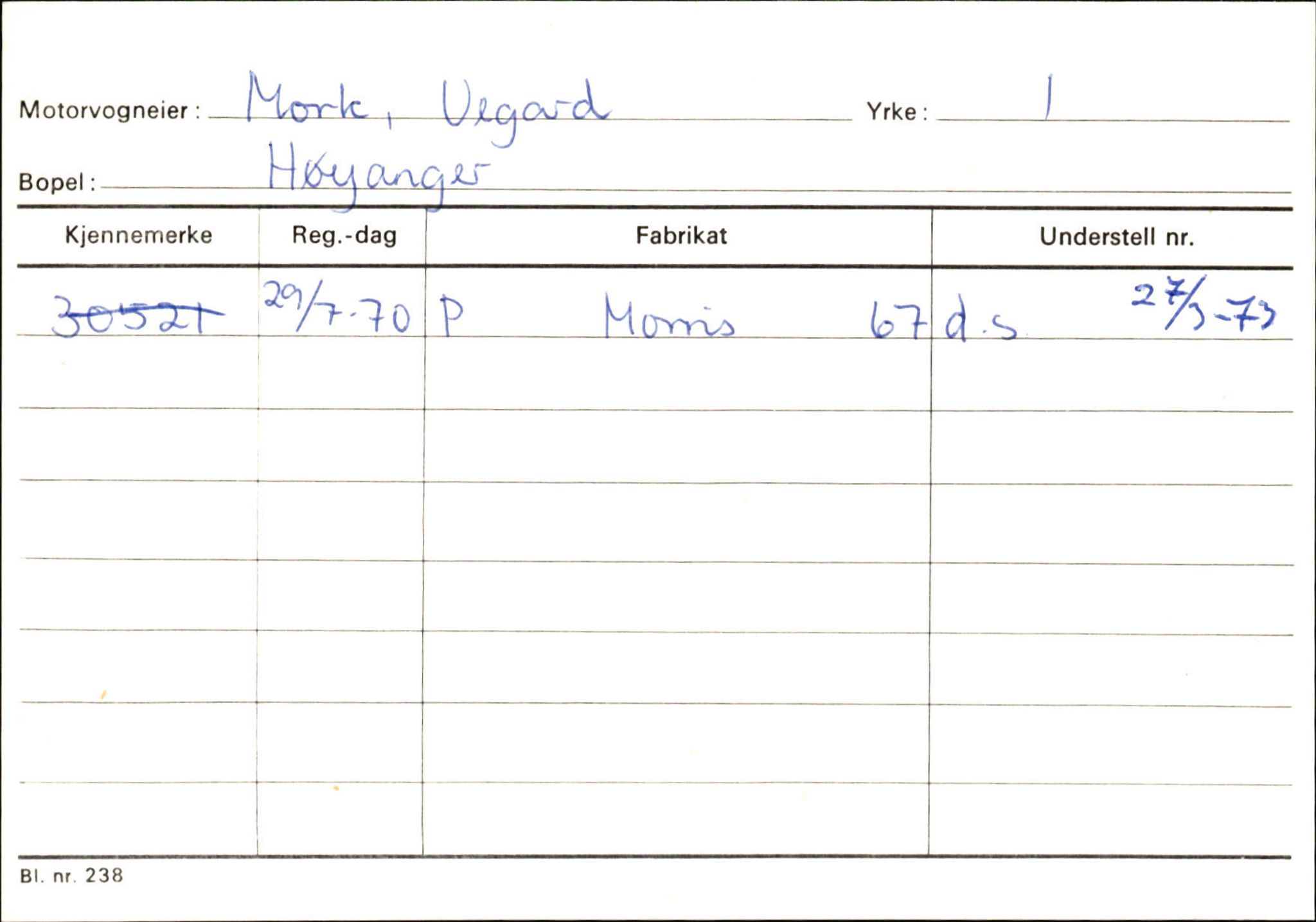 Statens vegvesen, Sogn og Fjordane vegkontor, SAB/A-5301/4/F/L0130: Eigarregister Eid T-Å. Høyanger A-O, 1945-1975, s. 2153