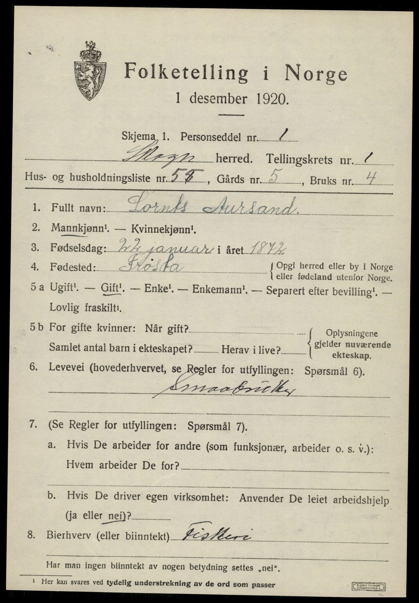 SAT, Folketelling 1920 for 1719 Skogn herred, 1920, s. 2075
