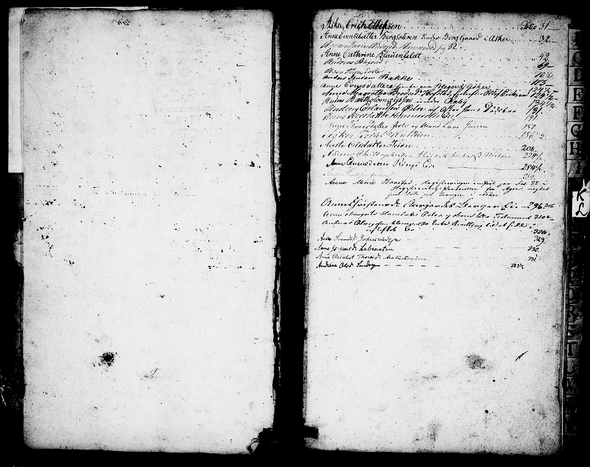 Aker sorenskriveri, SAO/A-10895/H/Hc/Hcb/L0001: Skifteregistreringsprotokoll - Asker, 1819-1862, s. 1b-2a