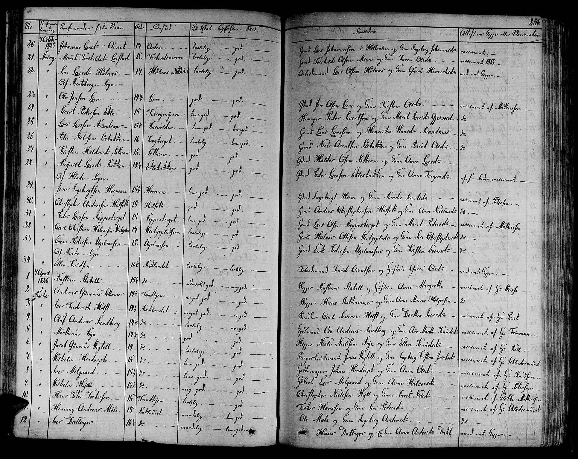 Ministerialprotokoller, klokkerbøker og fødselsregistre - Sør-Trøndelag, AV/SAT-A-1456/606/L0286: Ministerialbok nr. 606A04 /1, 1823-1840, s. 256