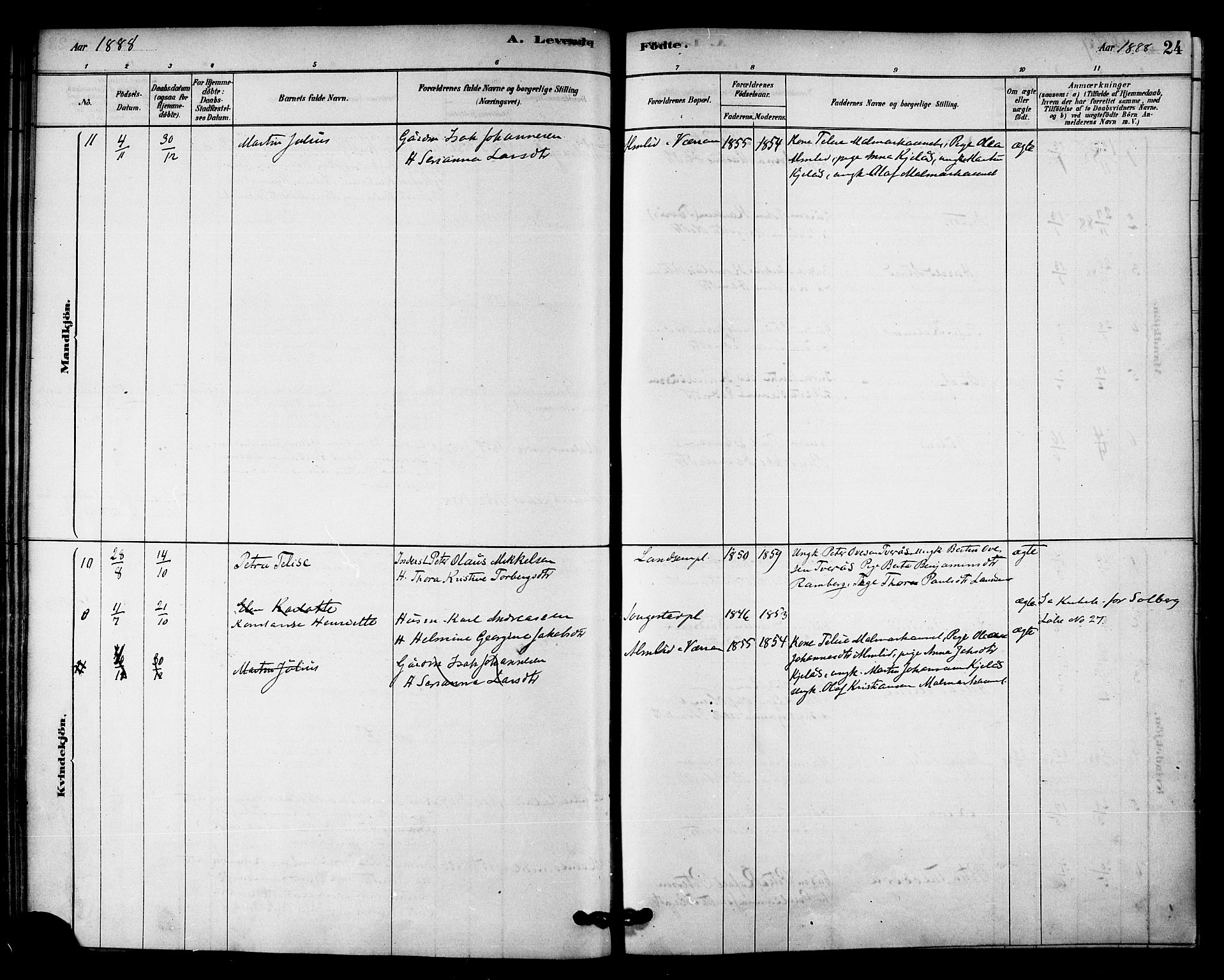 Ministerialprotokoller, klokkerbøker og fødselsregistre - Nord-Trøndelag, SAT/A-1458/745/L0429: Ministerialbok nr. 745A01, 1878-1894, s. 24