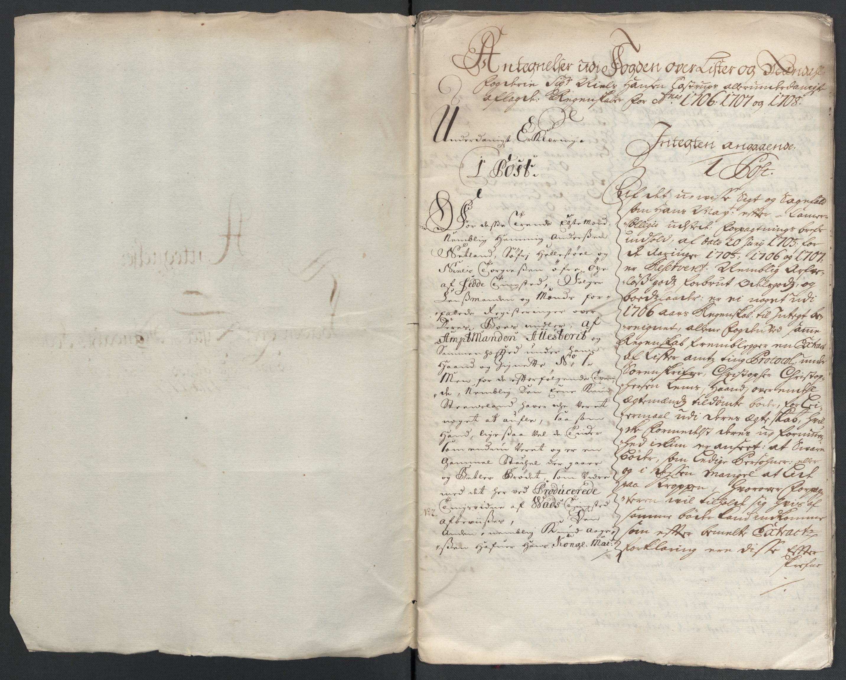 Rentekammeret inntil 1814, Reviderte regnskaper, Fogderegnskap, RA/EA-4092/R43/L2552: Fogderegnskap Lista og Mandal, 1705-1709, s. 354