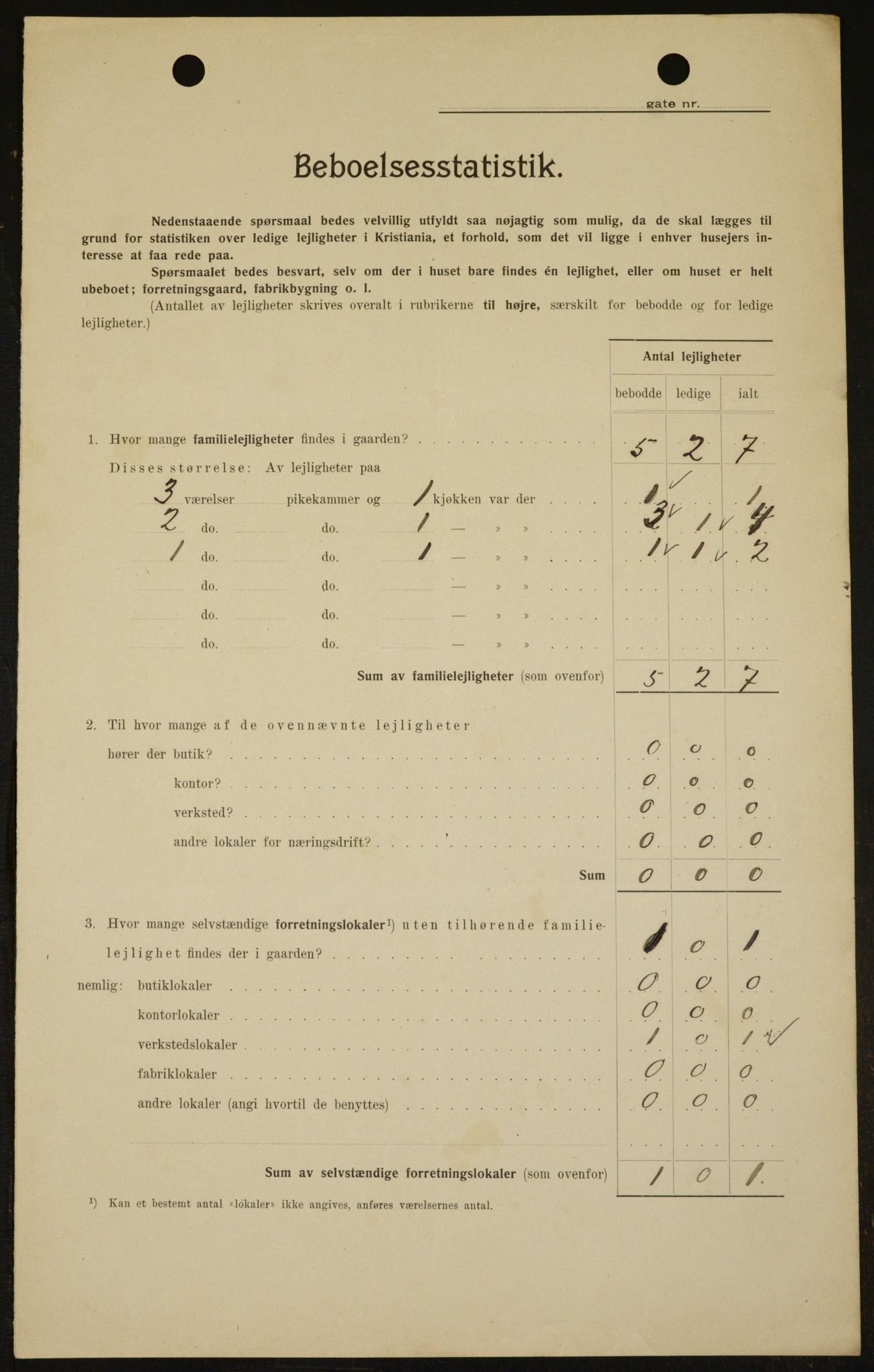 OBA, Kommunal folketelling 1.2.1909 for Kristiania kjøpstad, 1909, s. 117494