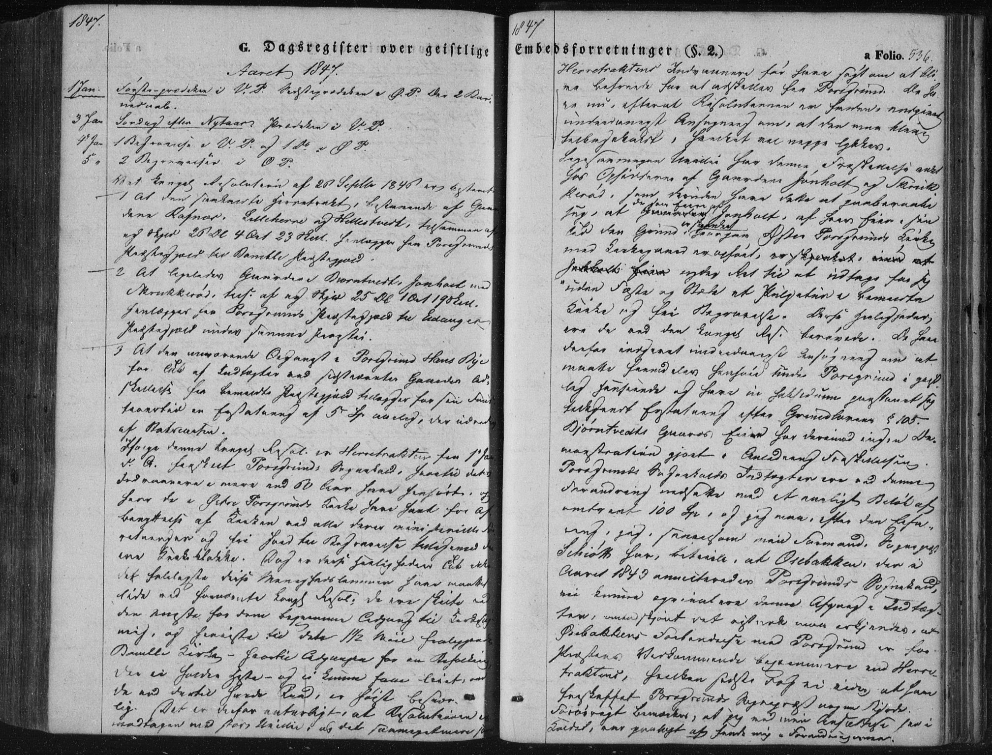 Porsgrunn kirkebøker , SAKO/A-104/F/Fa/L0006: Ministerialbok nr. 6, 1841-1857, s. 536