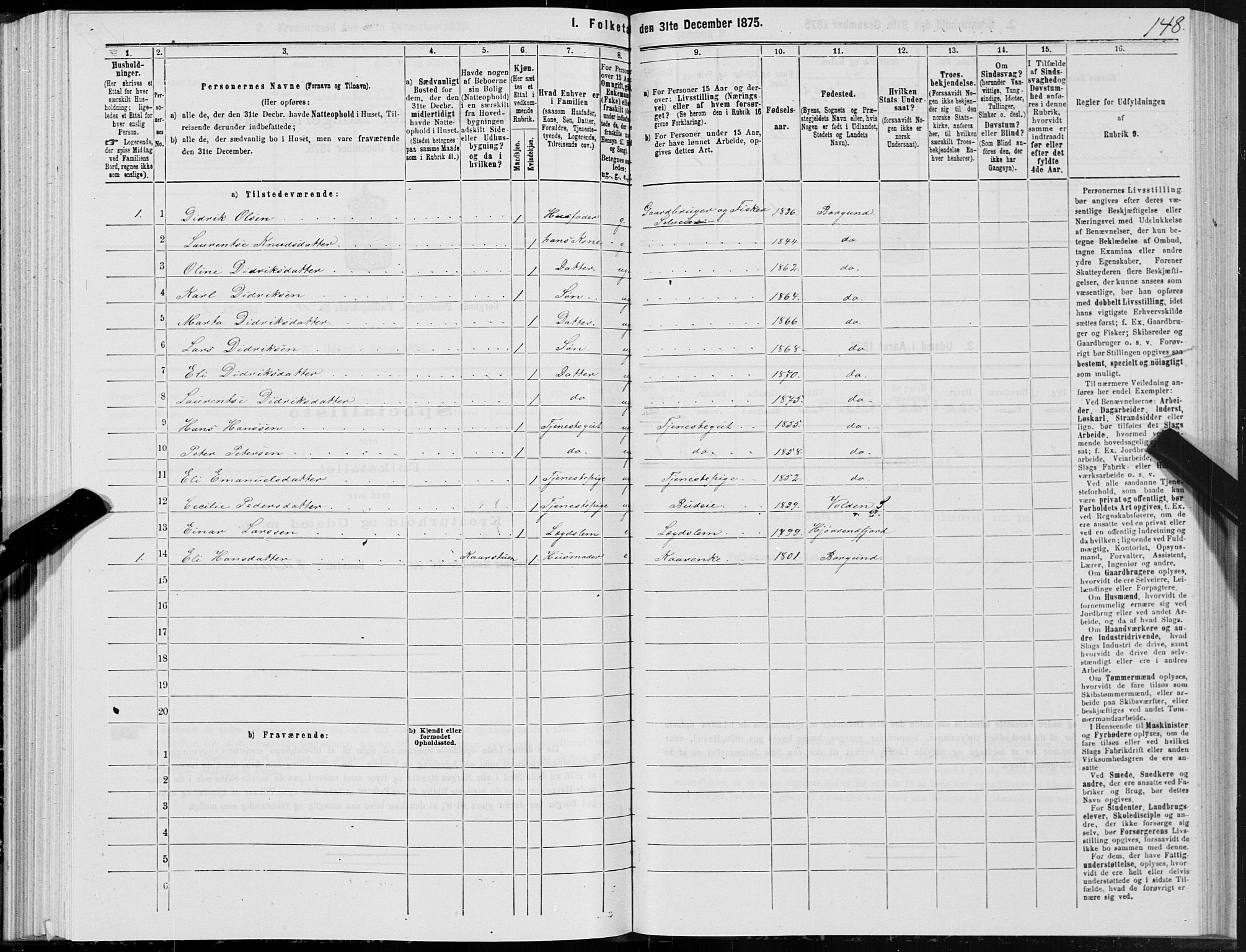 SAT, Folketelling 1875 for 1531P Borgund prestegjeld, 1875, s. 7148