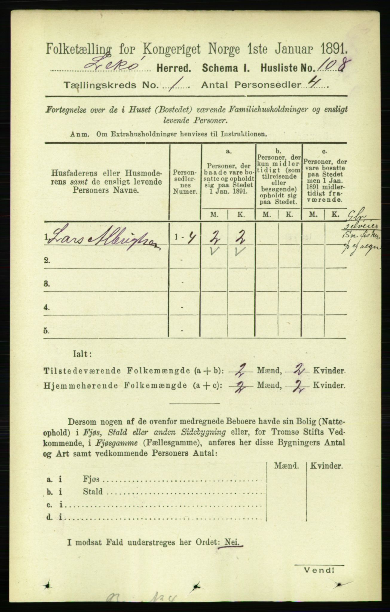 RA, Folketelling 1891 for 1755 Leka herred, 1891, s. 128