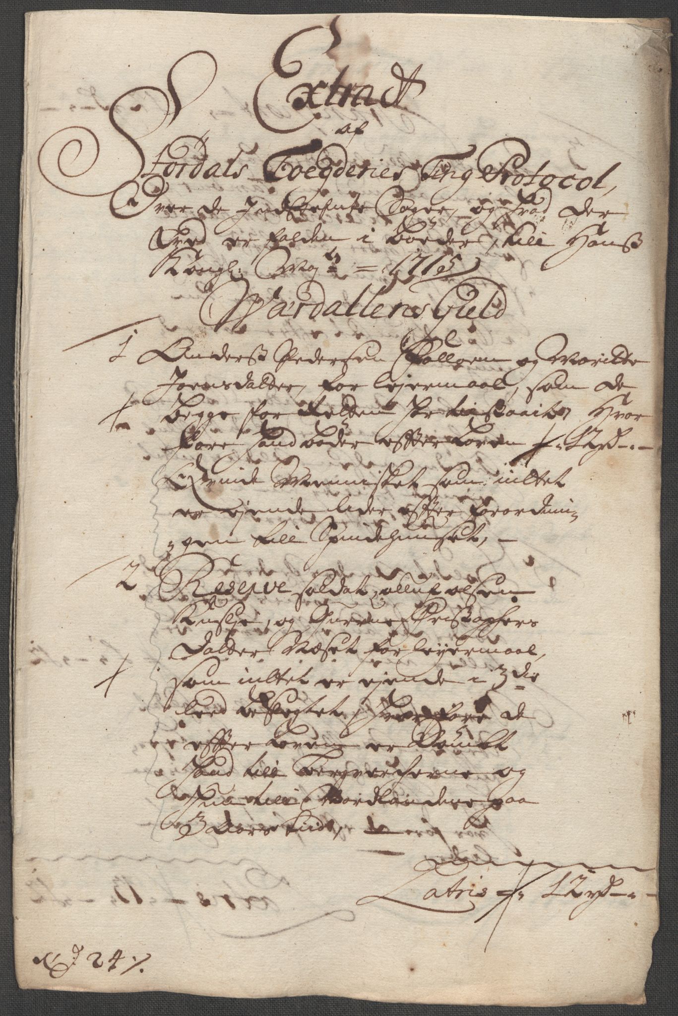 Rentekammeret inntil 1814, Reviderte regnskaper, Fogderegnskap, RA/EA-4092/R62/L4205: Fogderegnskap Stjørdal og Verdal, 1715, s. 232
