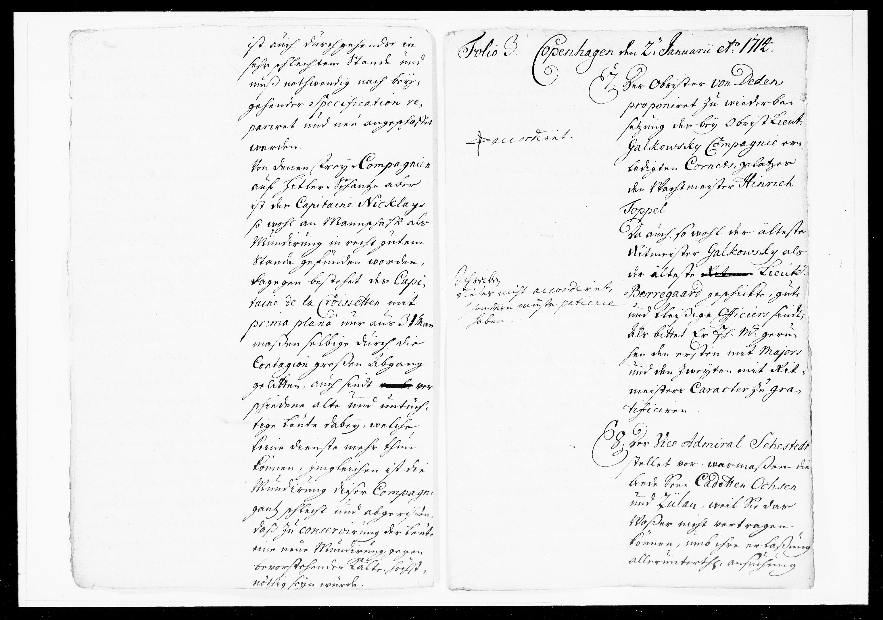 Krigskollegiet, Krigskancelliet, DRA/A-0006/-/1003-1013: Refererede sager, 1714, s. 7