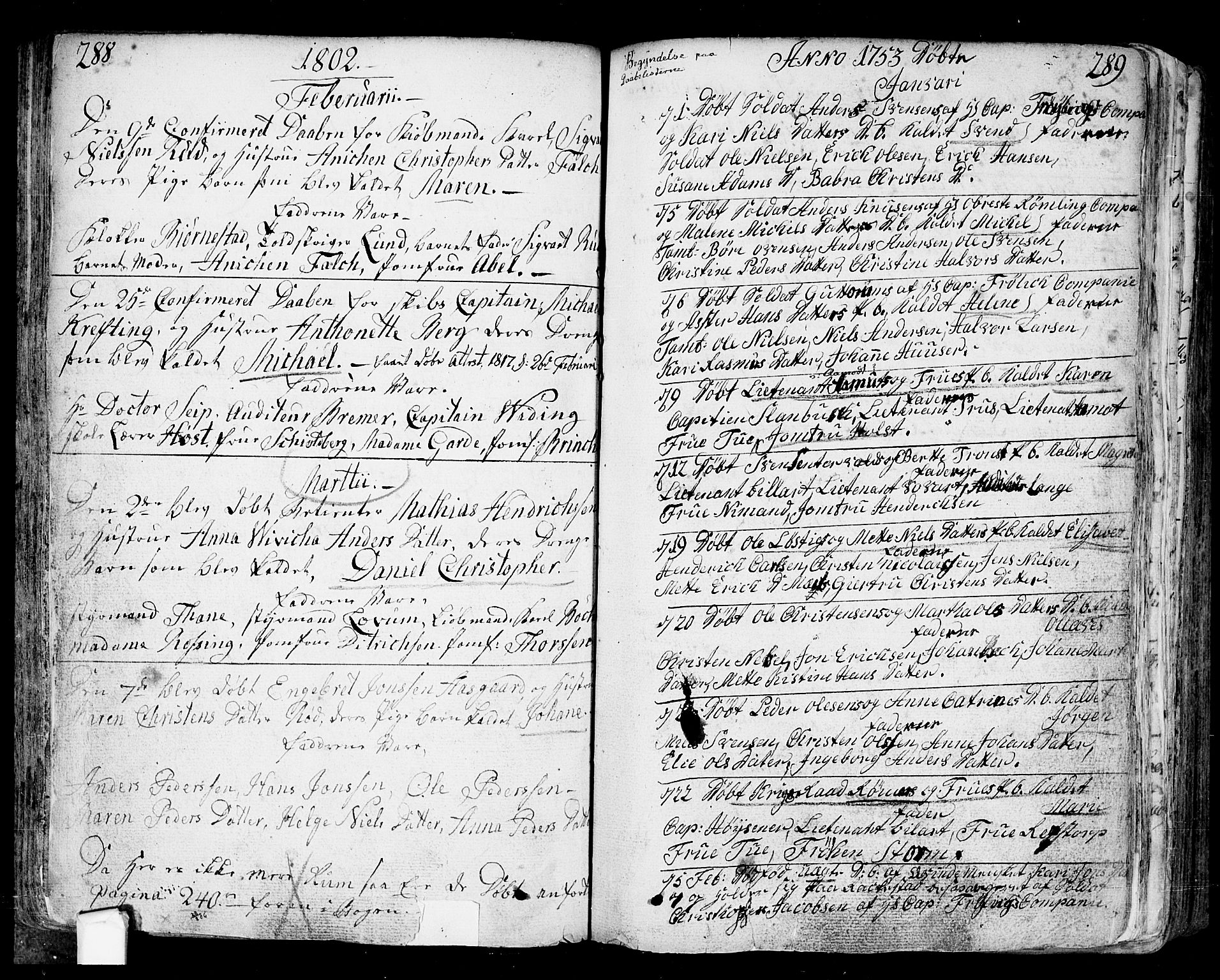 Fredrikstad prestekontor Kirkebøker, AV/SAO-A-11082/F/Fa/L0002: Ministerialbok nr. 2, 1750-1804, s. 288-289