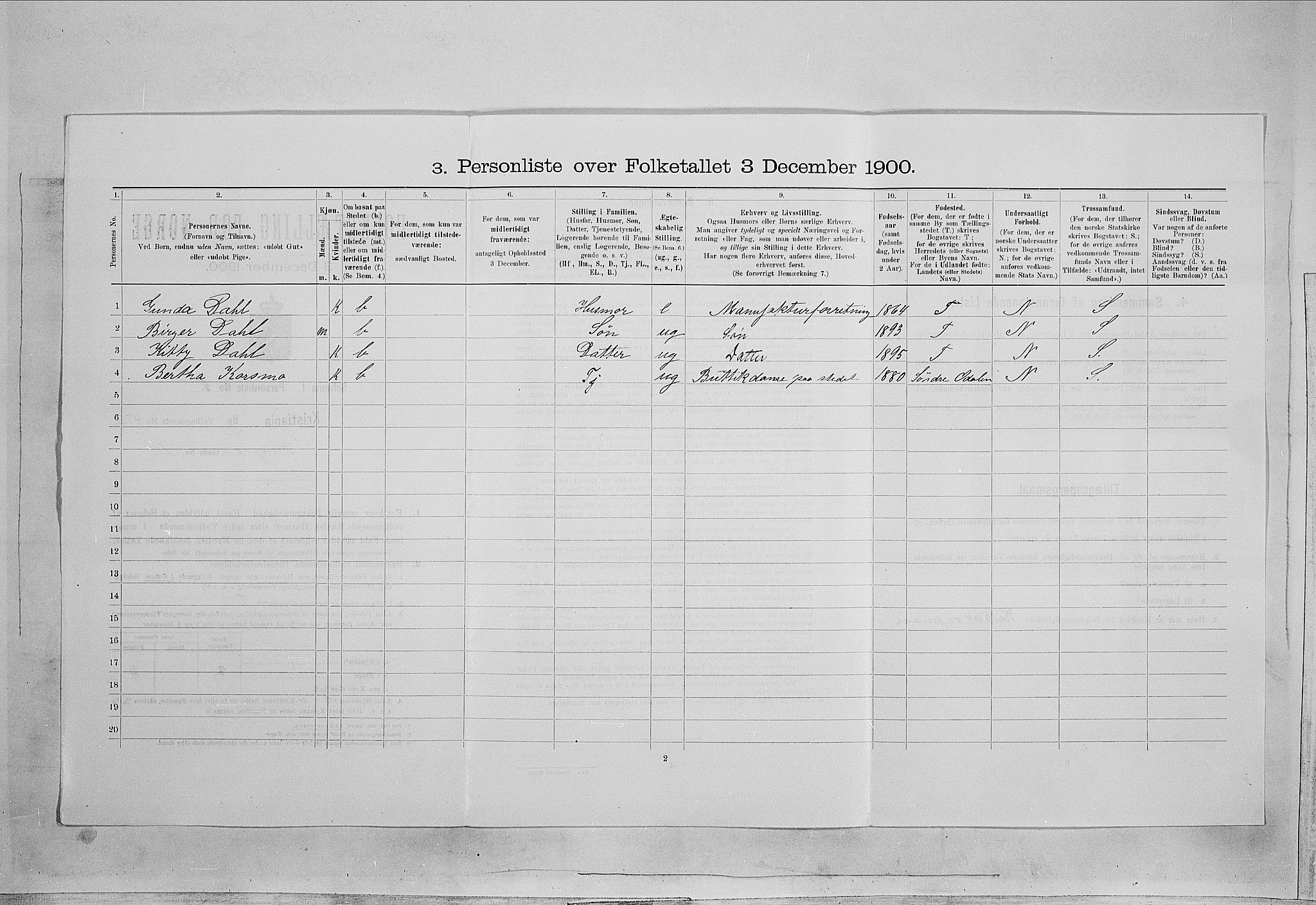 SAO, Folketelling 1900 for 0301 Kristiania kjøpstad, 1900, s. 45411