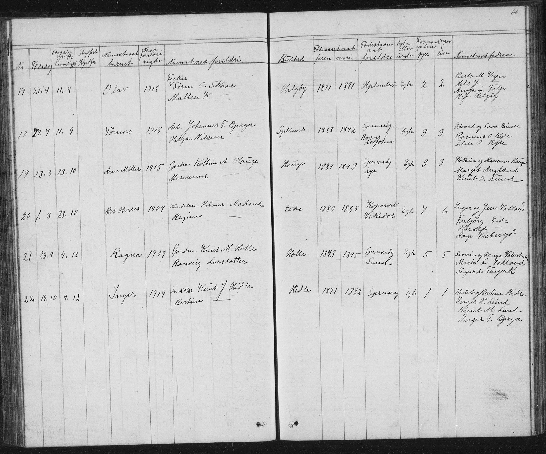 Nedstrand sokneprestkontor, AV/SAST-A-101841/01/V: Klokkerbok nr. B 2, 1848-1933, s. 66