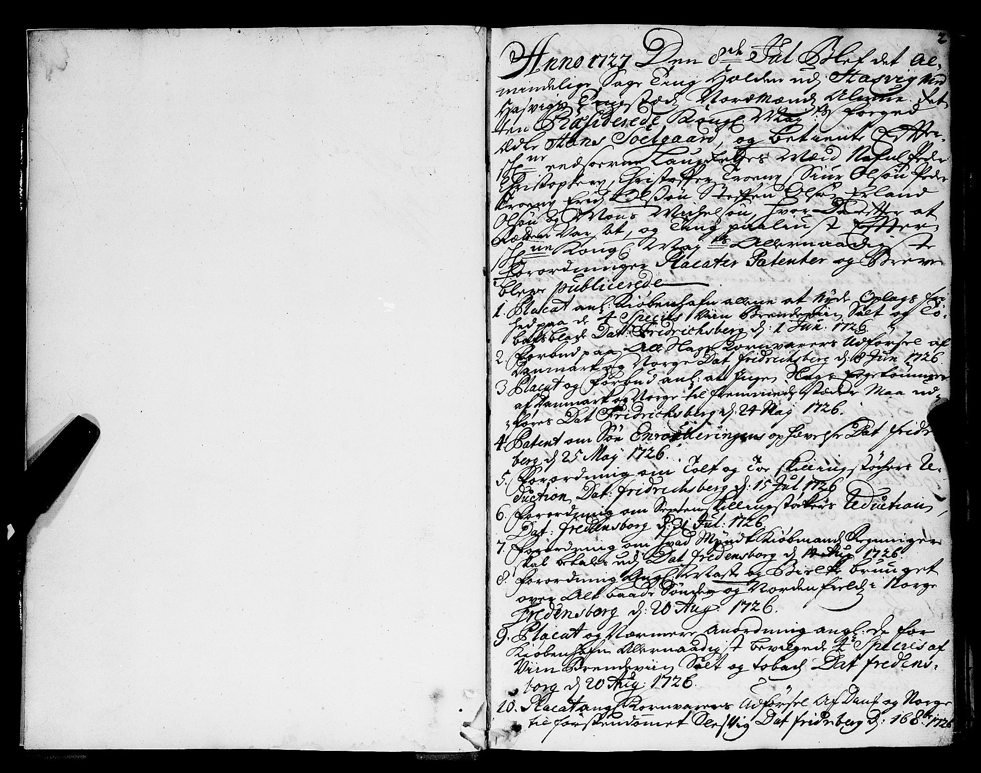 Finnmark sorenskriveri, AV/SATØ-S-0053/F/Fa/L0038: Justisprotokoller, 1727-1729, s. 1b-2a