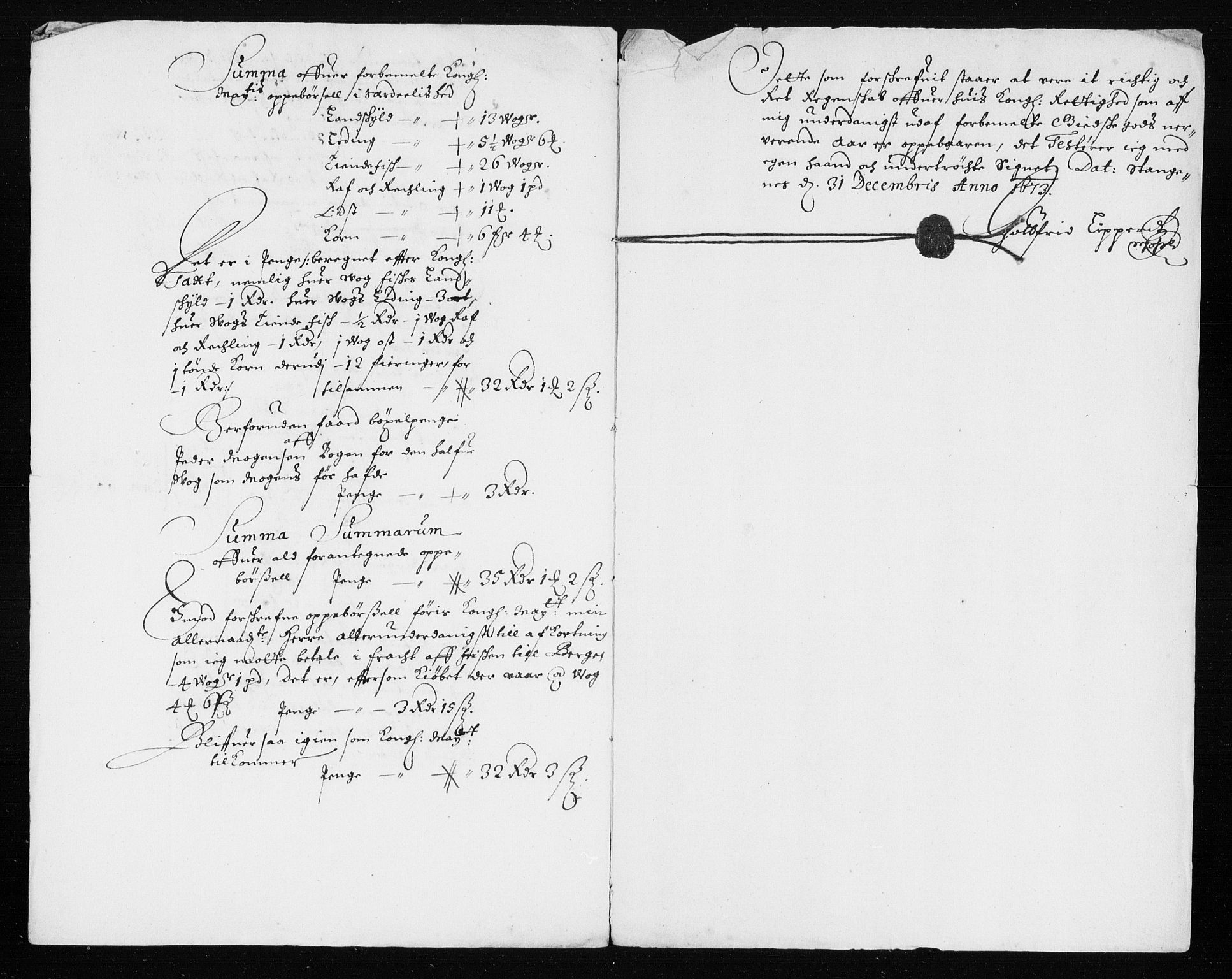 Rentekammeret inntil 1814, Reviderte regnskaper, Stiftamtstueregnskaper, Trondheim stiftamt og Nordland amt, AV/RA-EA-6044/R/Rh/L0003: Nordland amt, 1673