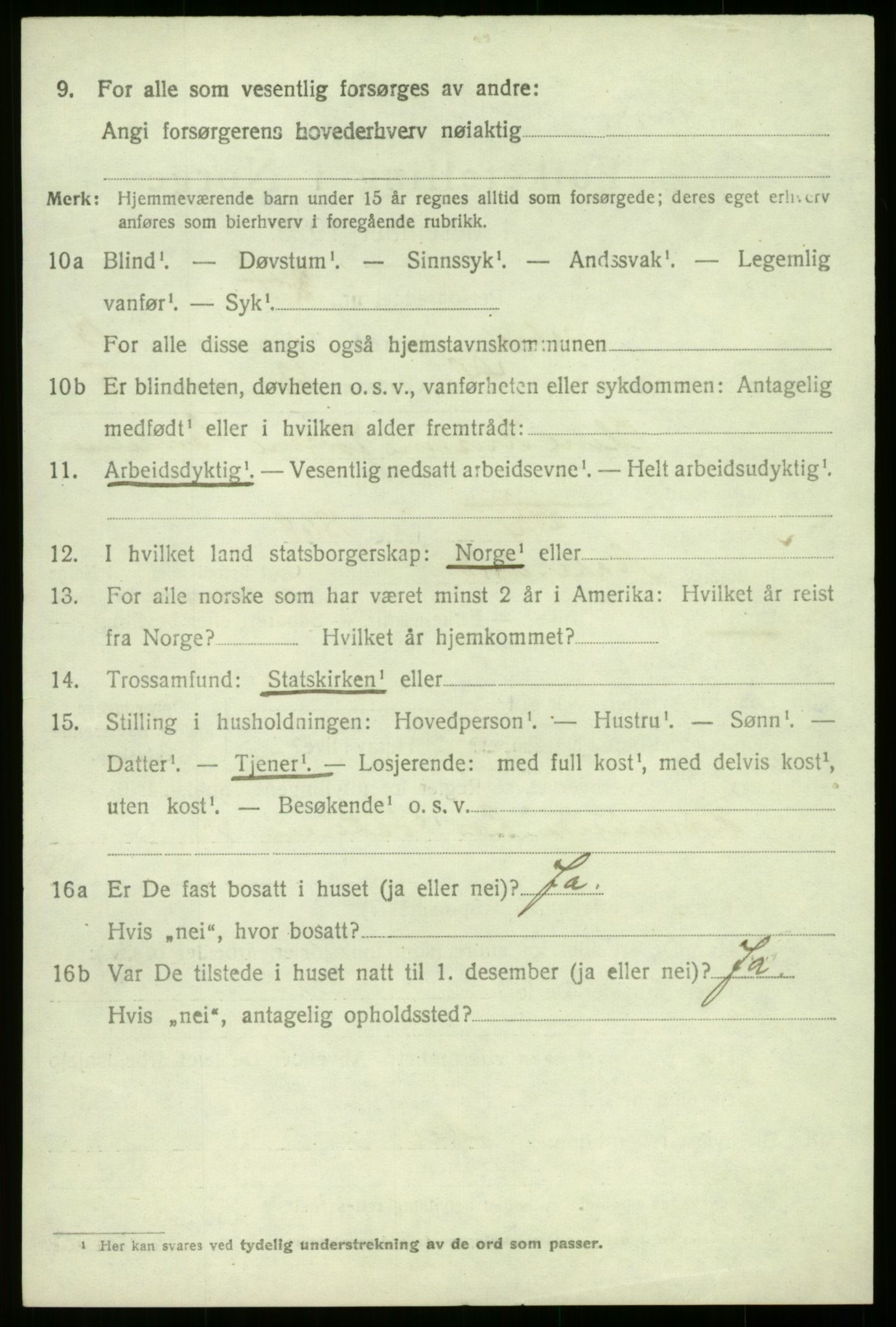 SAB, Folketelling 1920 for 1441 Selje herred, 1920, s. 6164