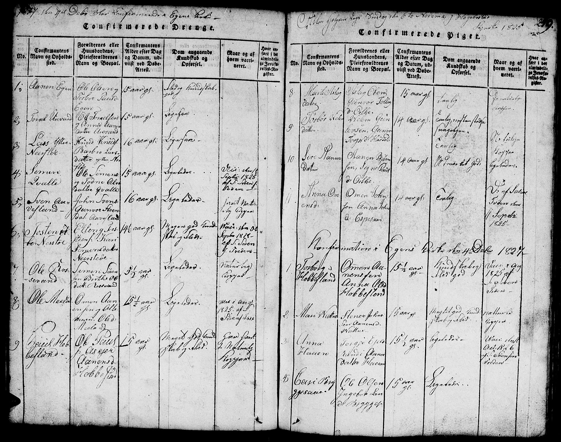 Hægebostad sokneprestkontor, AV/SAK-1111-0024/F/Fb/Fbb/L0001: Klokkerbok nr. B 1, 1816-1850, s. 249