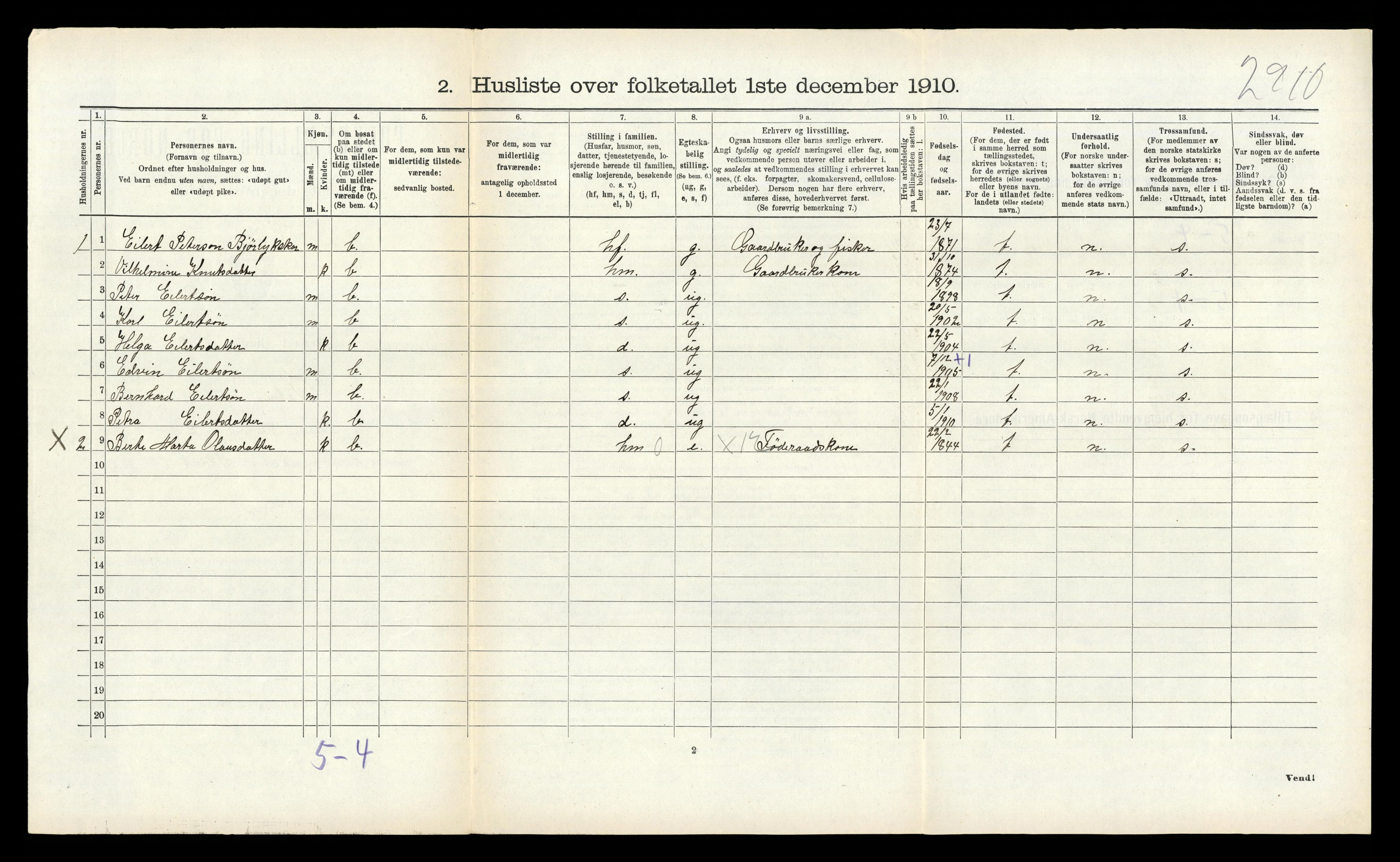 RA, Folketelling 1910 for 1530 Vatne herred, 1910, s. 188