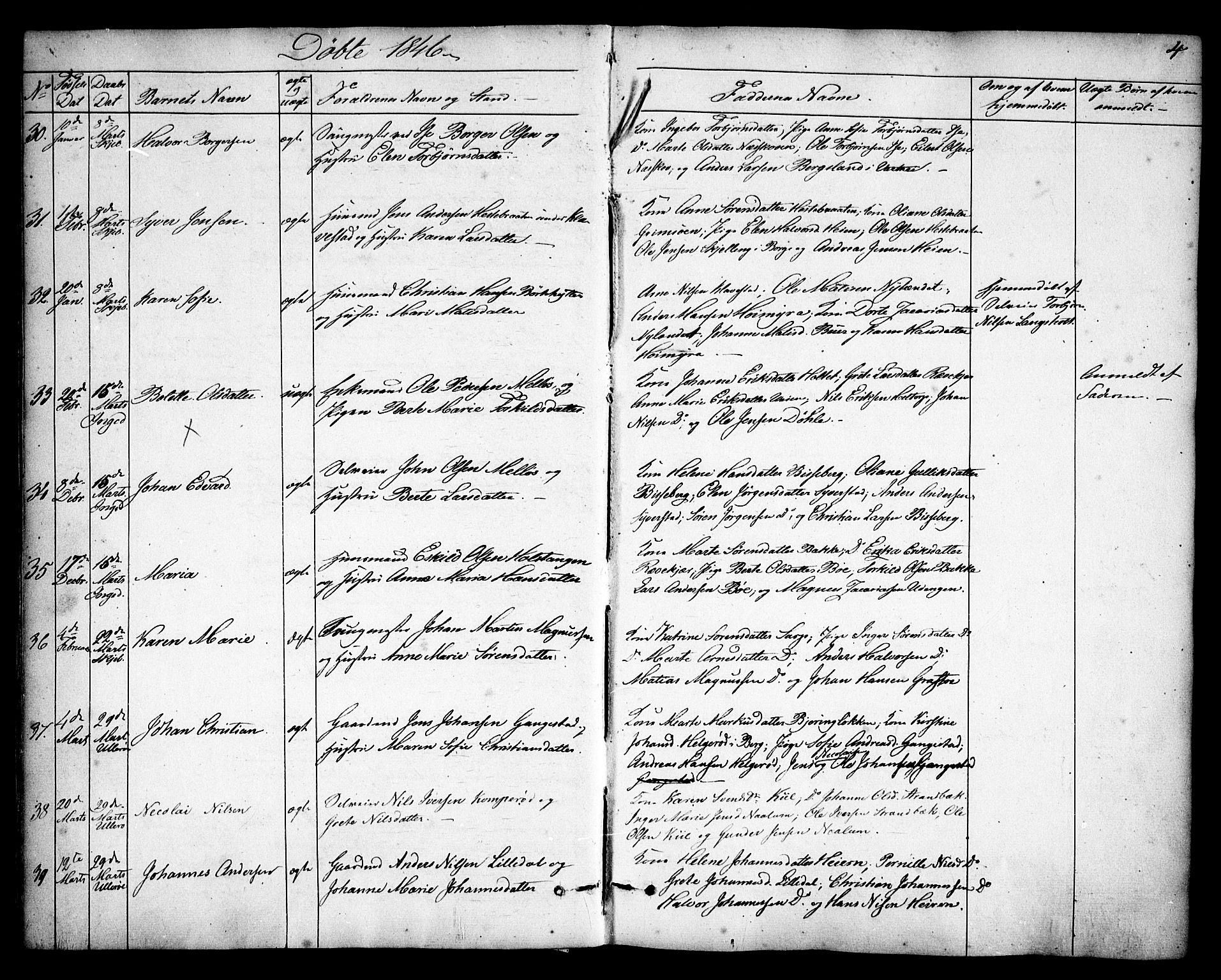 Skjeberg prestekontor Kirkebøker, AV/SAO-A-10923/F/Fa/L0006: Ministerialbok nr. I 6, 1846-1858, s. 4