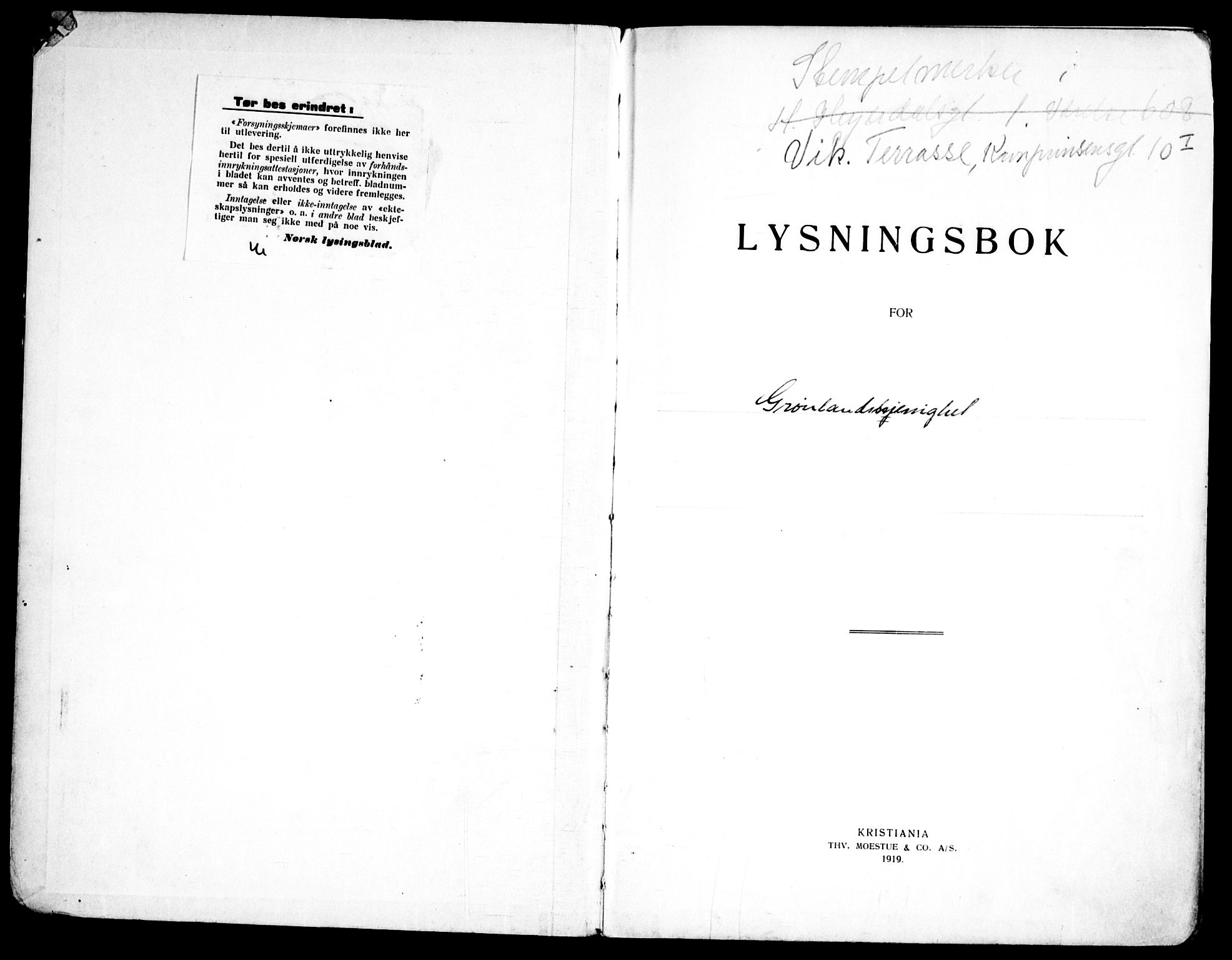 Grønland prestekontor Kirkebøker, AV/SAO-A-10848/H/Ha/L0004: Lysningsprotokoll nr. 4, 1939-1951