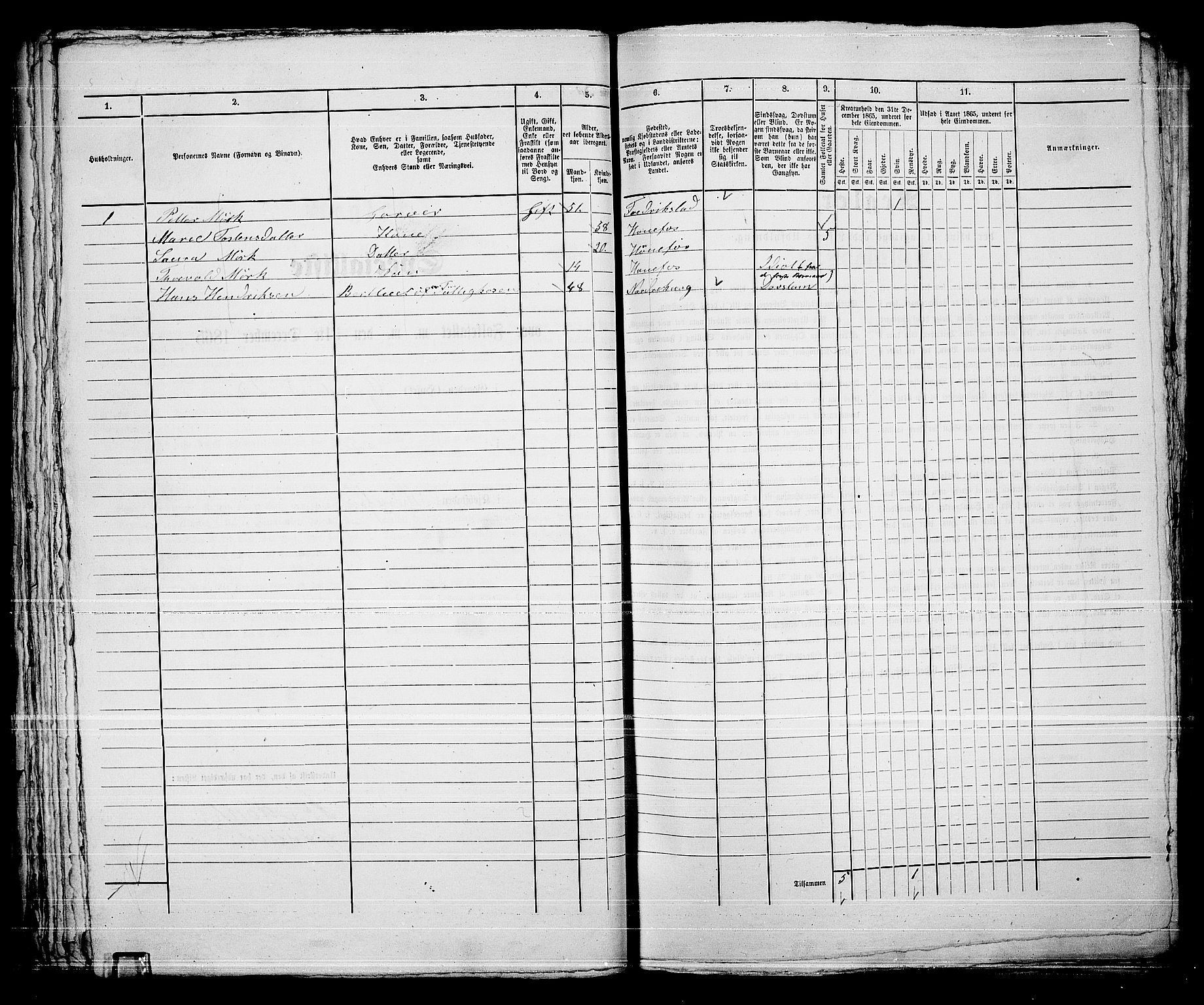 RA, Folketelling 1865 for 0601B Norderhov prestegjeld, Hønefoss kjøpstad, 1865, s. 85