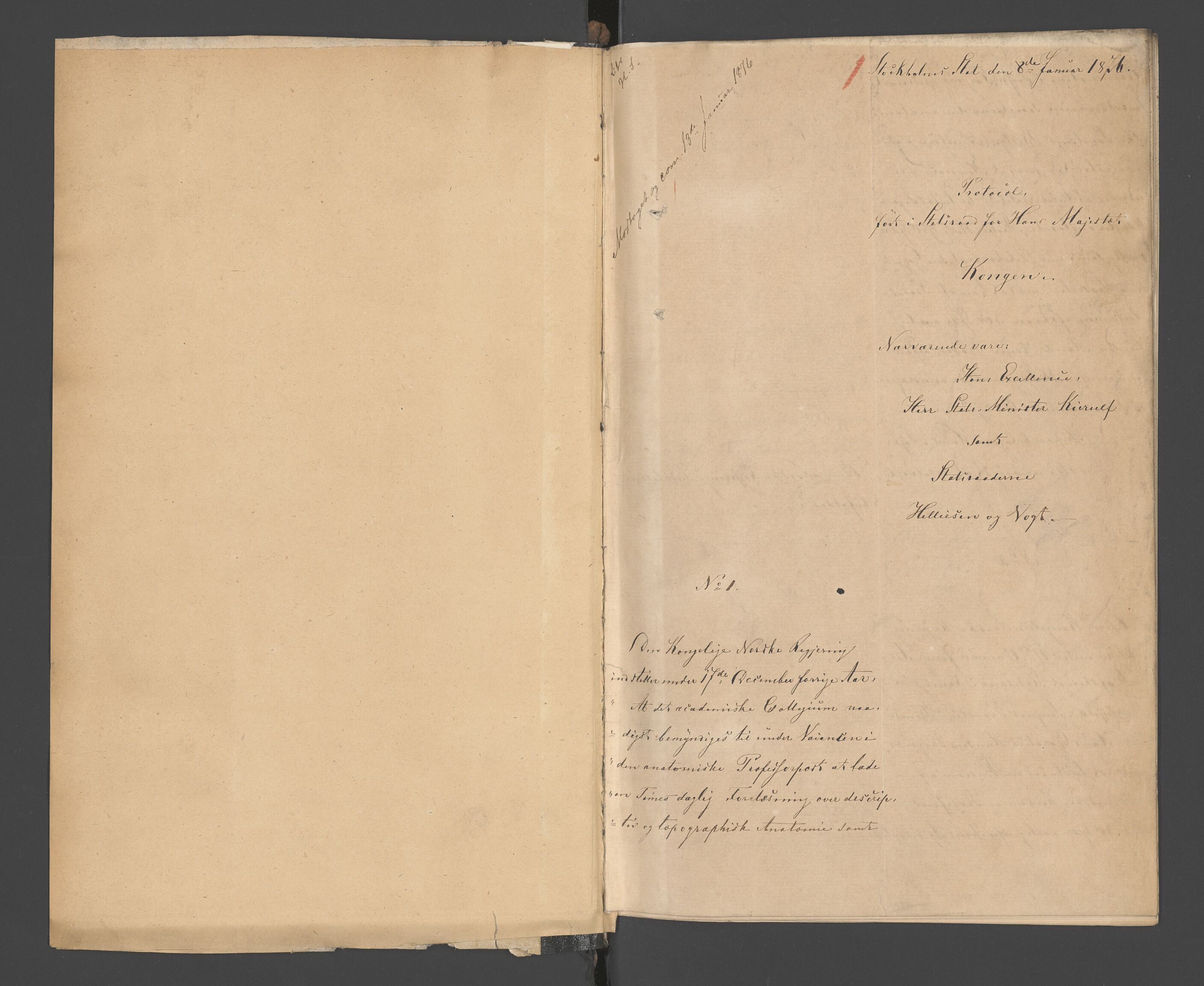 Statsrådssekretariatet, AV/RA-S-1001/A/Ab/L0127: Kgl. res. nr. 1-1382, 1. halvår, 1876