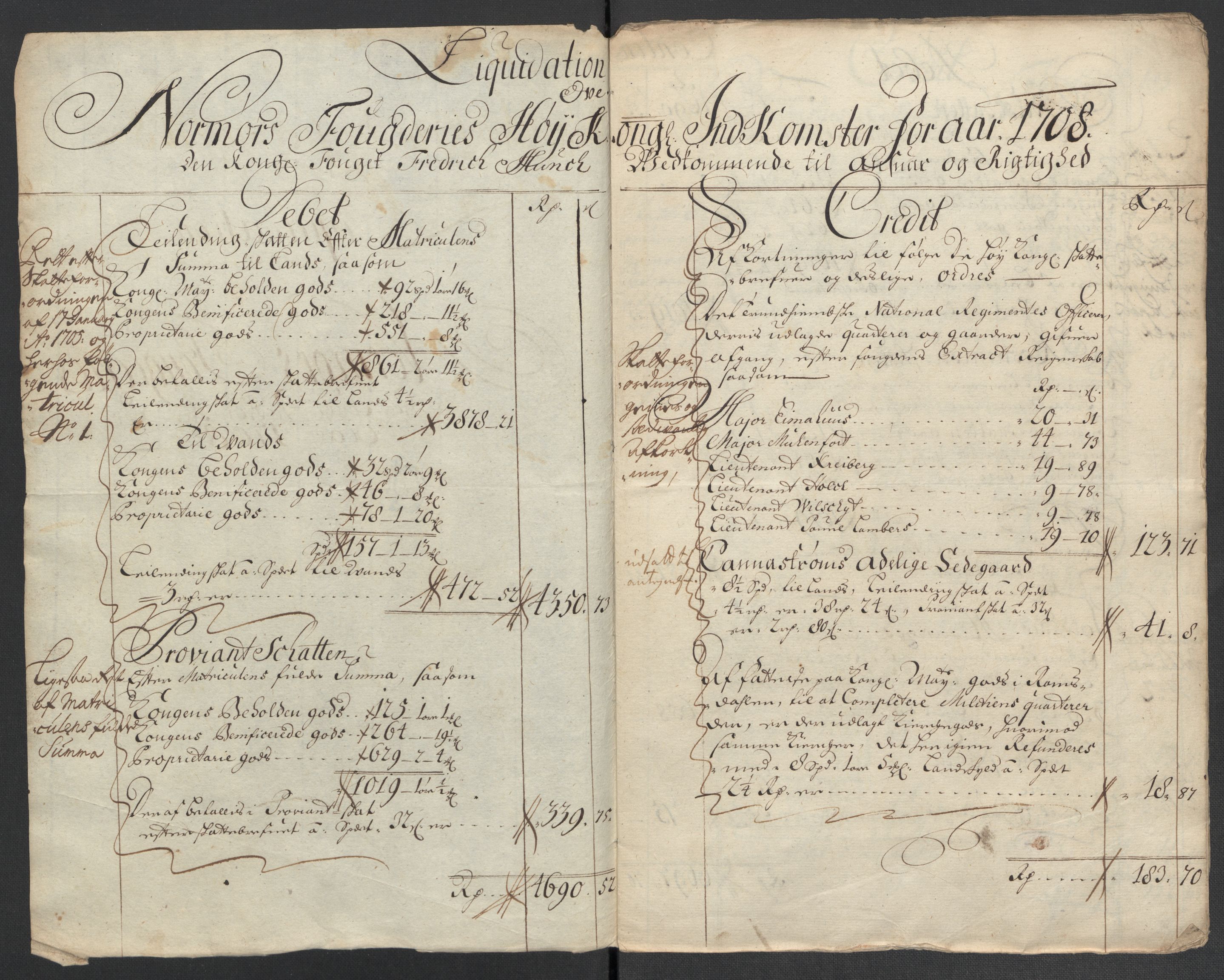 Rentekammeret inntil 1814, Reviderte regnskaper, Fogderegnskap, AV/RA-EA-4092/R56/L3743: Fogderegnskap Nordmøre, 1708, s. 10