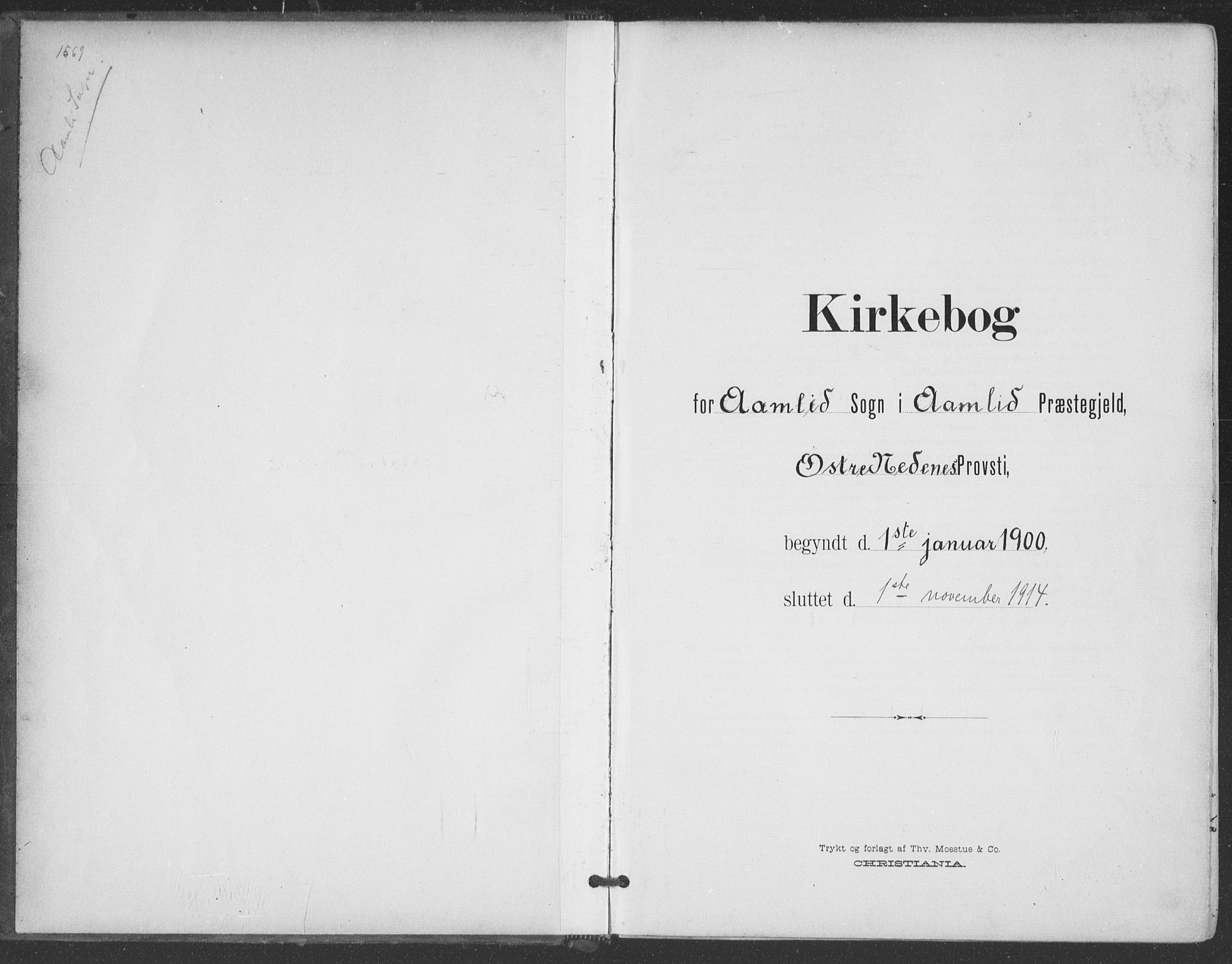 Åmli sokneprestkontor, SAK/1111-0050/F/Fa/Fac/L0012: Ministerialbok nr. A 12, 1900-1914