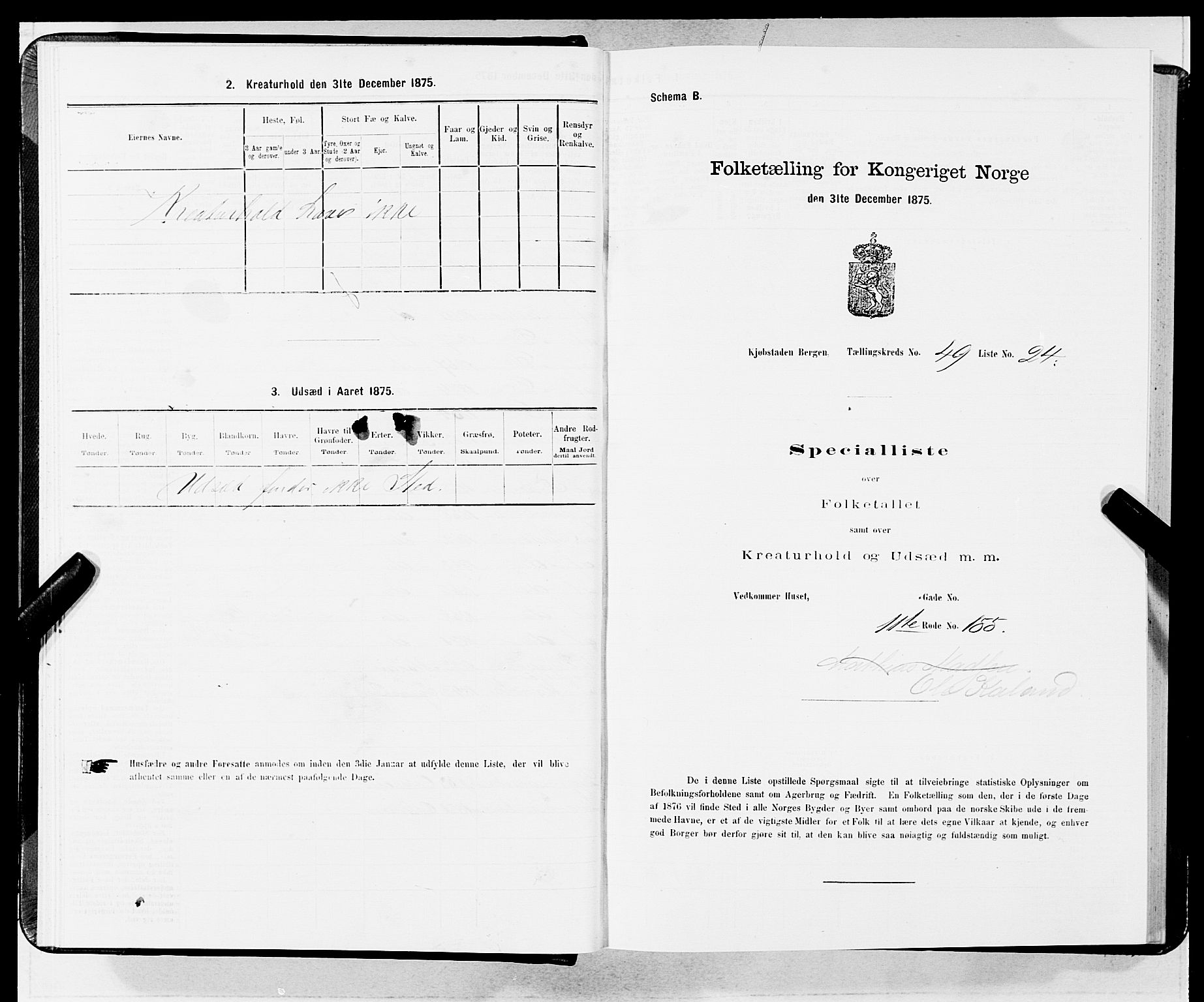 SAB, Folketelling 1875 for 1301 Bergen kjøpstad, 1875, s. 2611