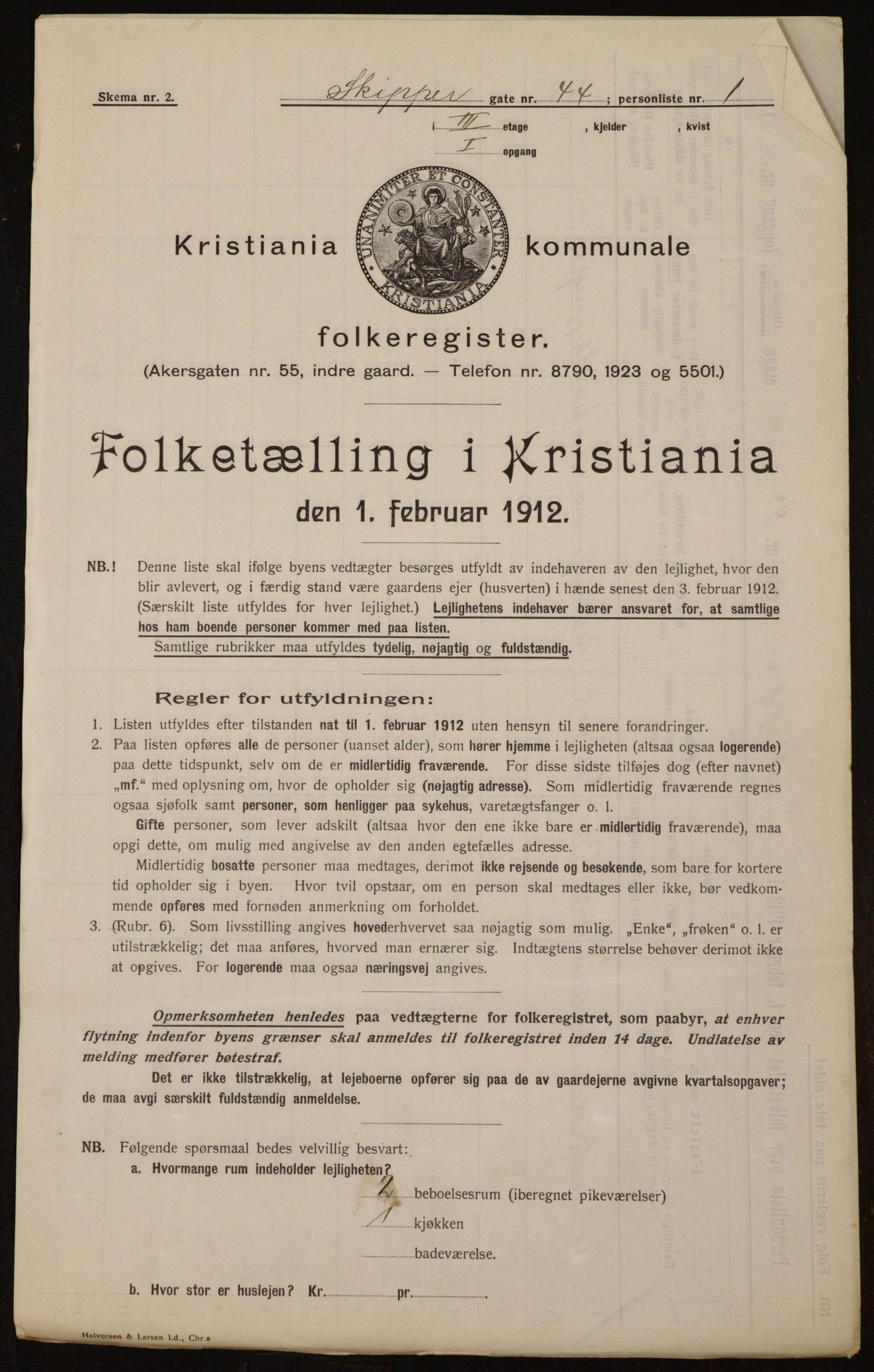 OBA, Kommunal folketelling 1.2.1912 for Kristiania, 1912, s. 96073