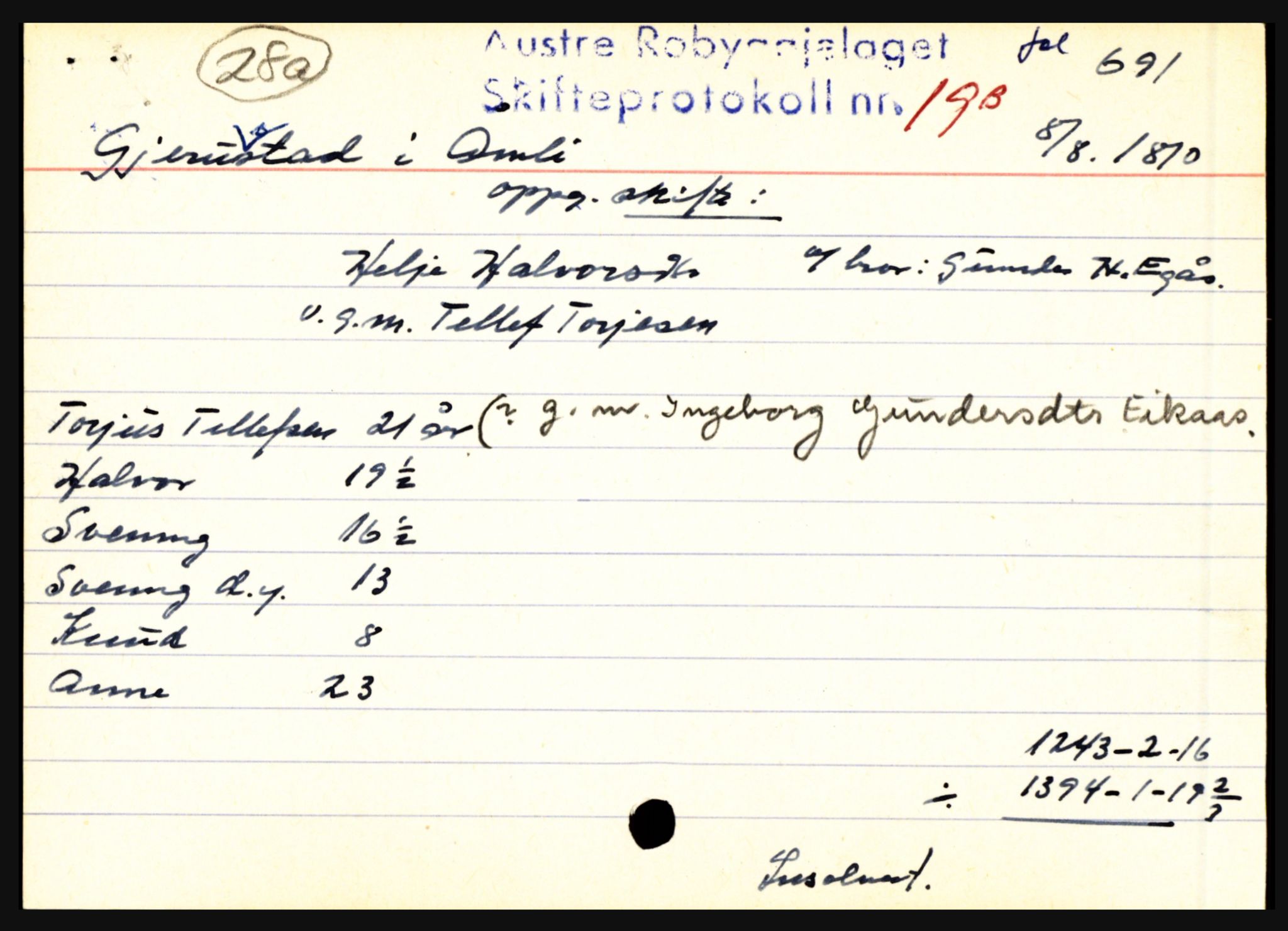 Østre Råbyggelag sorenskriveri, AV/SAK-1221-0016/H, s. 3809