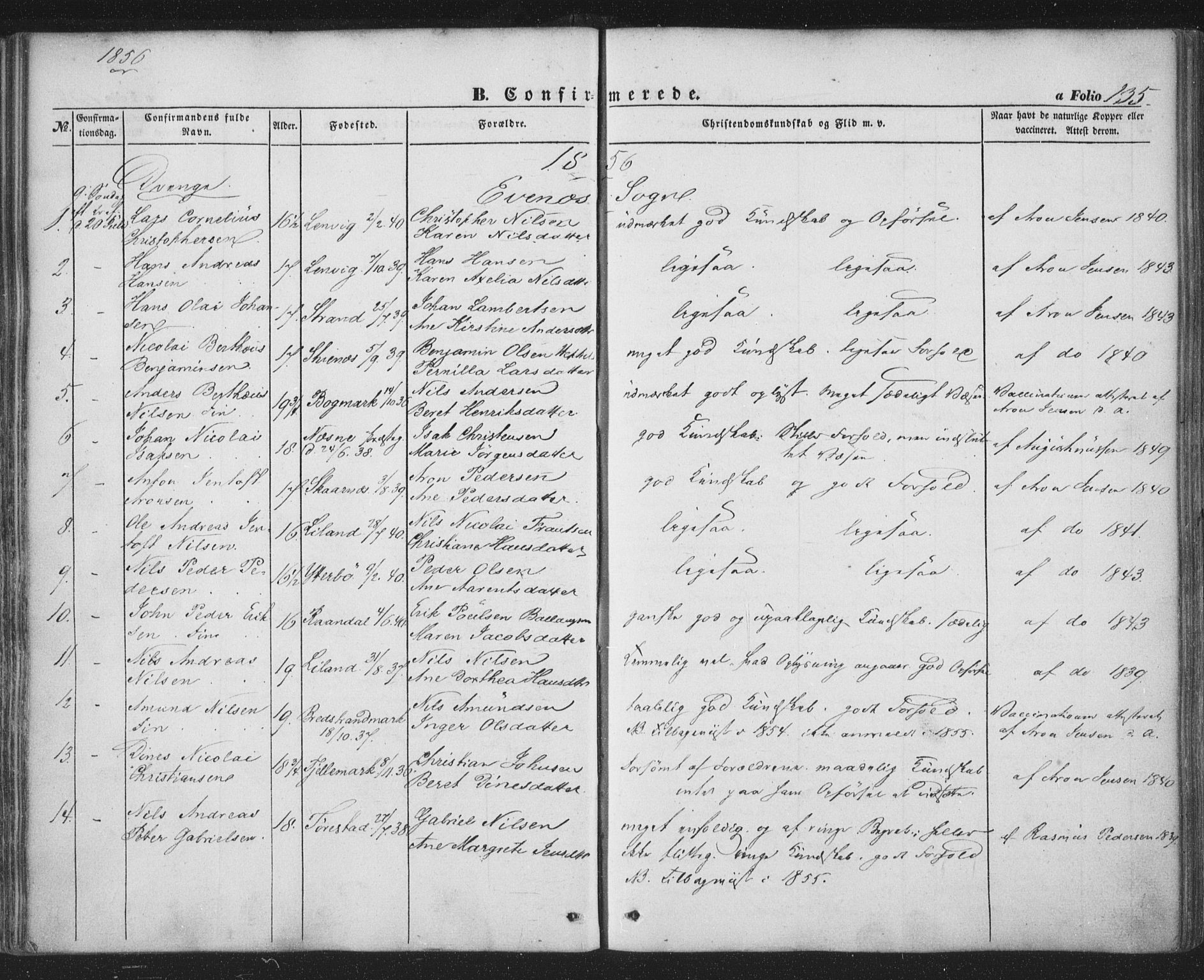 Ministerialprotokoller, klokkerbøker og fødselsregistre - Nordland, AV/SAT-A-1459/863/L0895: Ministerialbok nr. 863A07, 1851-1860, s. 135