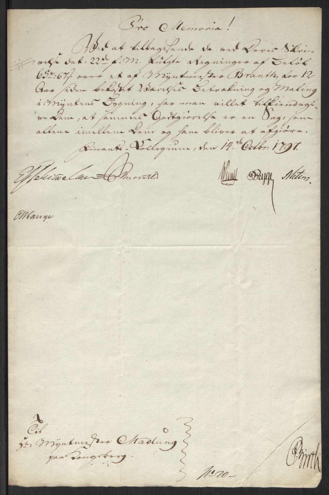 Rentekammeret inntil 1814, Realistisk ordnet avdeling, AV/RA-EA-4070/Oa/L0008: [Y6]: Embetsbrev til myntmesteren på Kongsberg (1797-1806 og 1808-1813), 1797-1813, s. 54