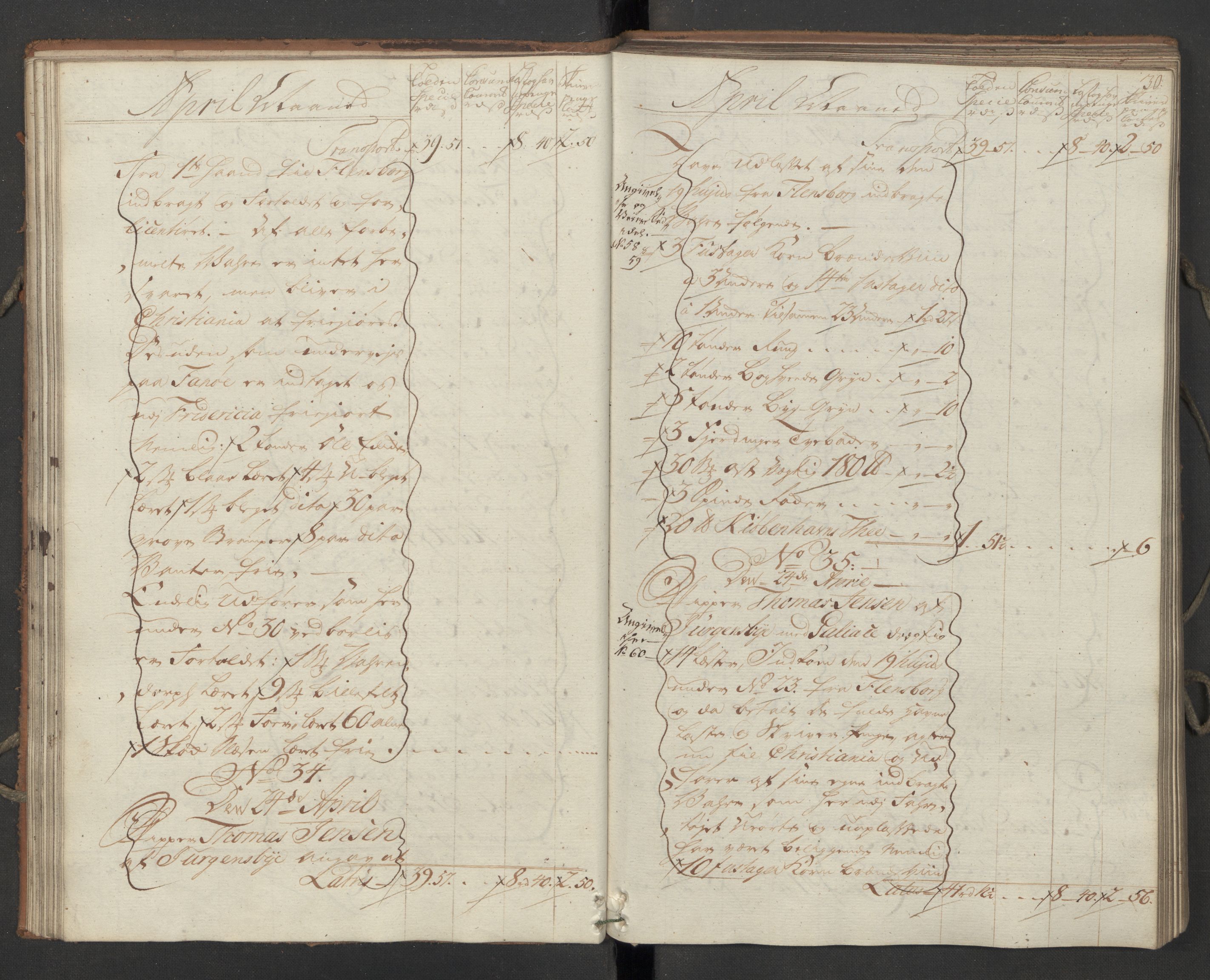 Generaltollkammeret, tollregnskaper, AV/RA-EA-5490/R09/L0033/0001: Tollregnskaper Holmestrand / Inngående hovedtollbok, 1762, s. 29b-30a