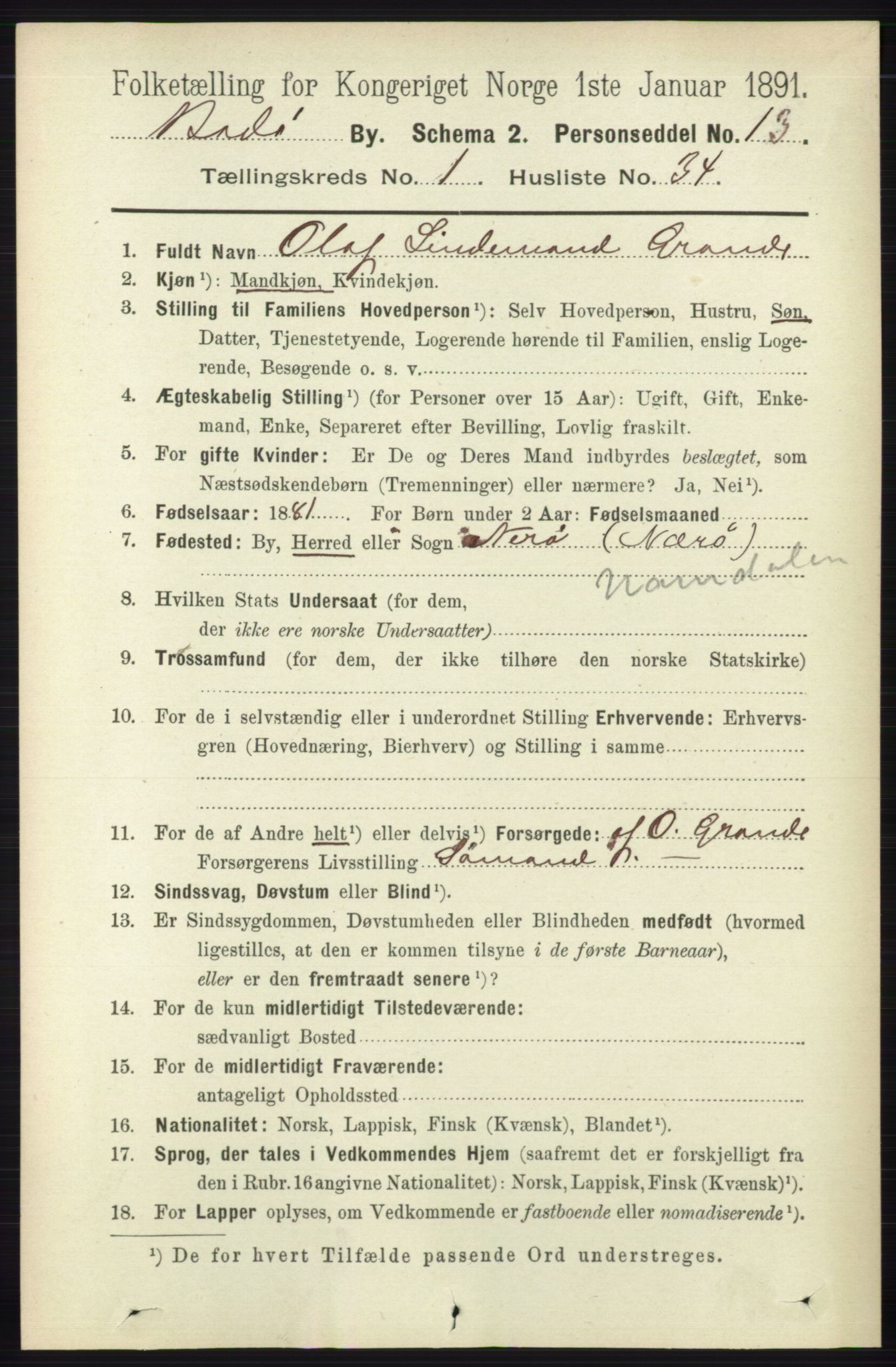 RA, Folketelling 1891 for 1804 Bodø kjøpstad, 1891, s. 568