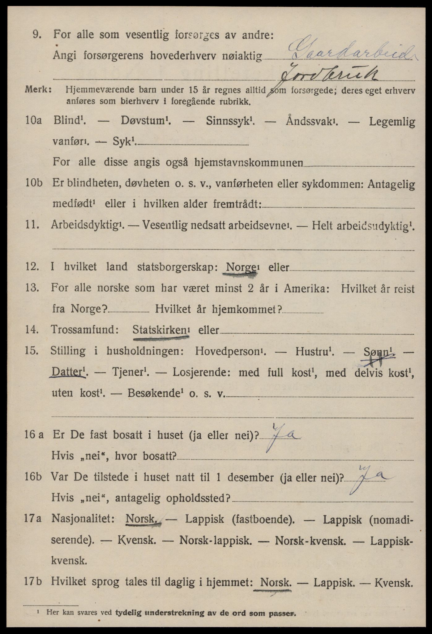 SAT, Folketelling 1920 for 1650 Horg herred, 1920, s. 1255