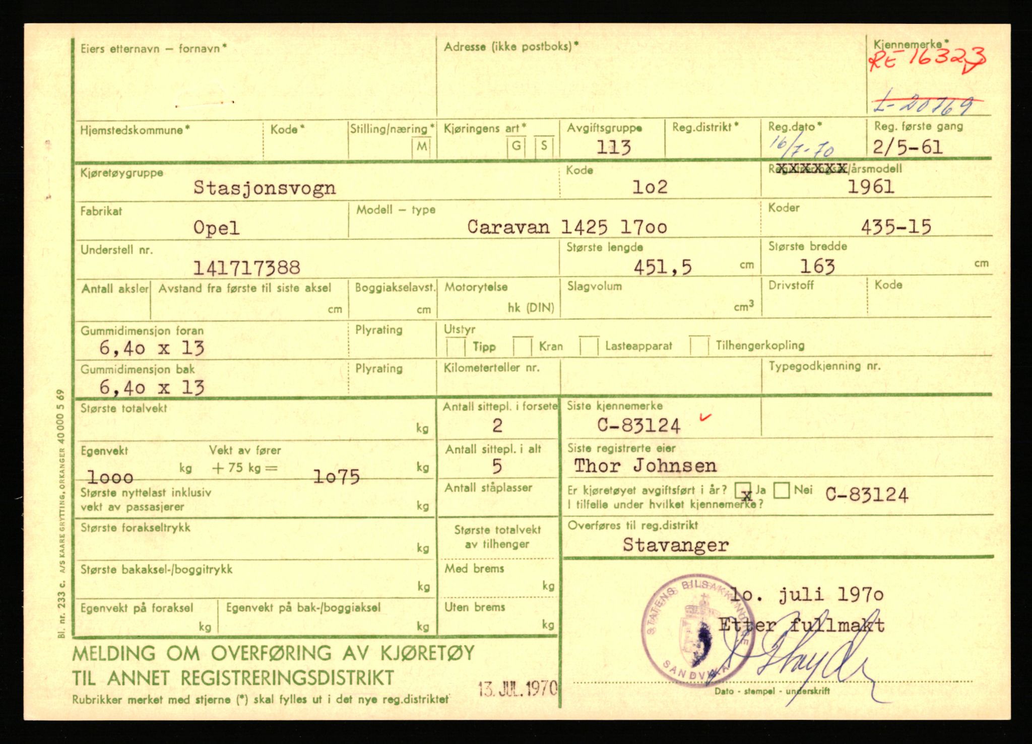 Stavanger trafikkstasjon, AV/SAST-A-101942/0/F/L0037: L-20500 - L-21499, 1930-1971, s. 935