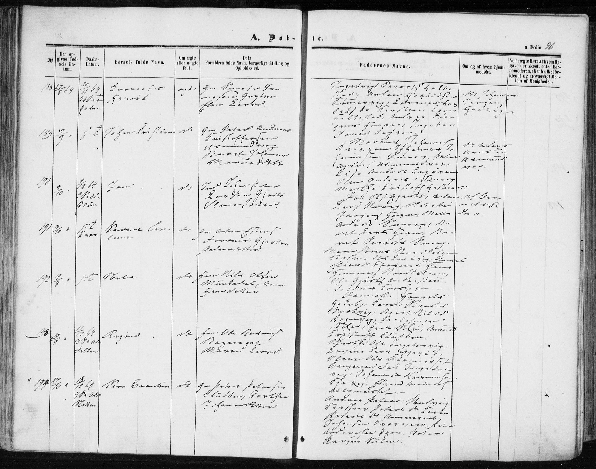Ministerialprotokoller, klokkerbøker og fødselsregistre - Sør-Trøndelag, SAT/A-1456/634/L0531: Ministerialbok nr. 634A07, 1861-1870, s. 96